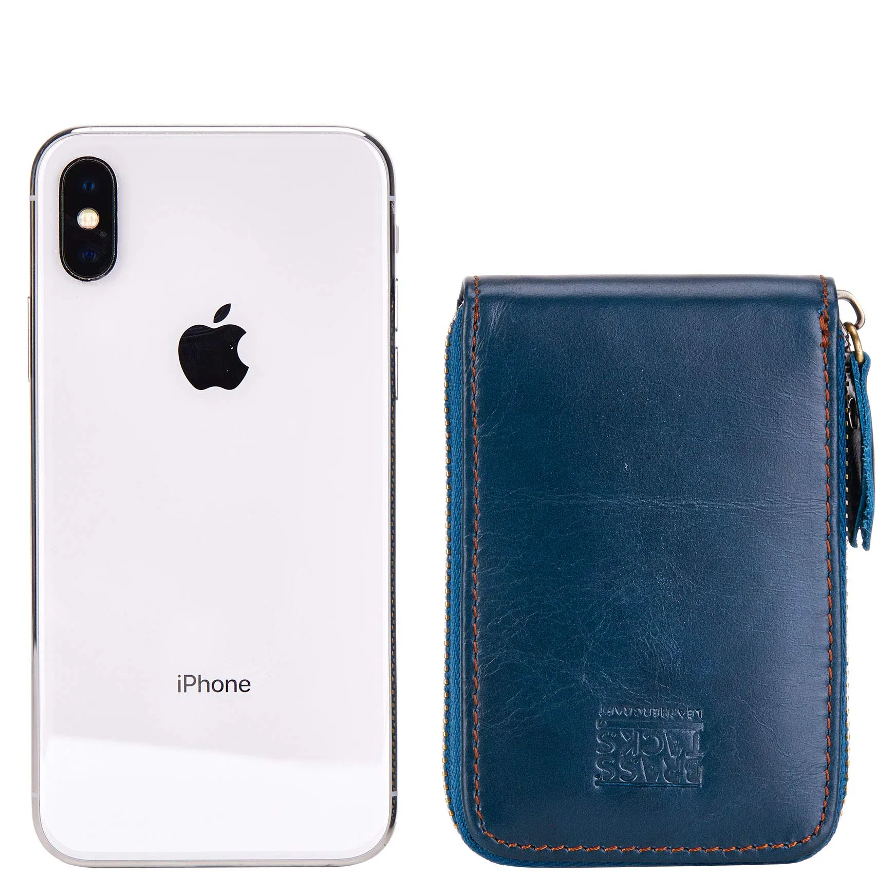 BRASS TACKS Leathercraft Portafoglio Portacarte in Vera Pelle con Protezione RFID, 13 Scomparti e Cerniera, Mini Slim per Donna e Uomo - immagine 7
