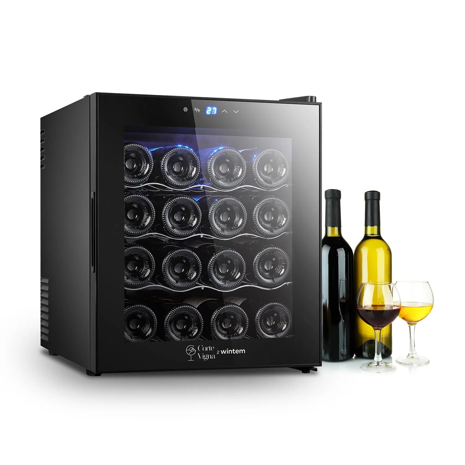 Wintem Cantinetta Vino 16 Bottiglie 48L, Frigo Vini Termoelettrico 12-18°C - immagine 1