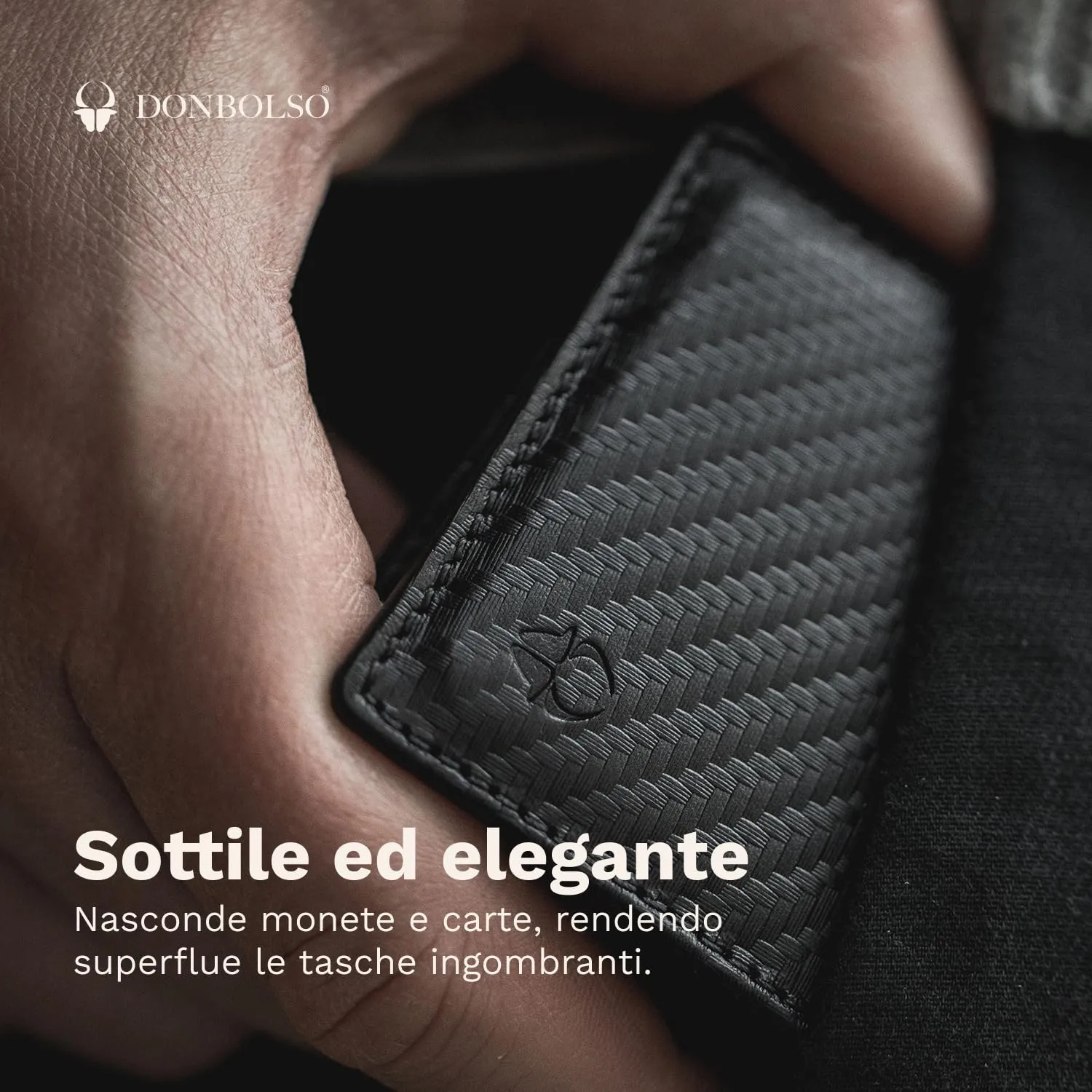 DONBOLSO Wallety NextGen I - Portafoglio in Pelle con Protezione RFID e Scomparto per Monete, Nero - immagine 4