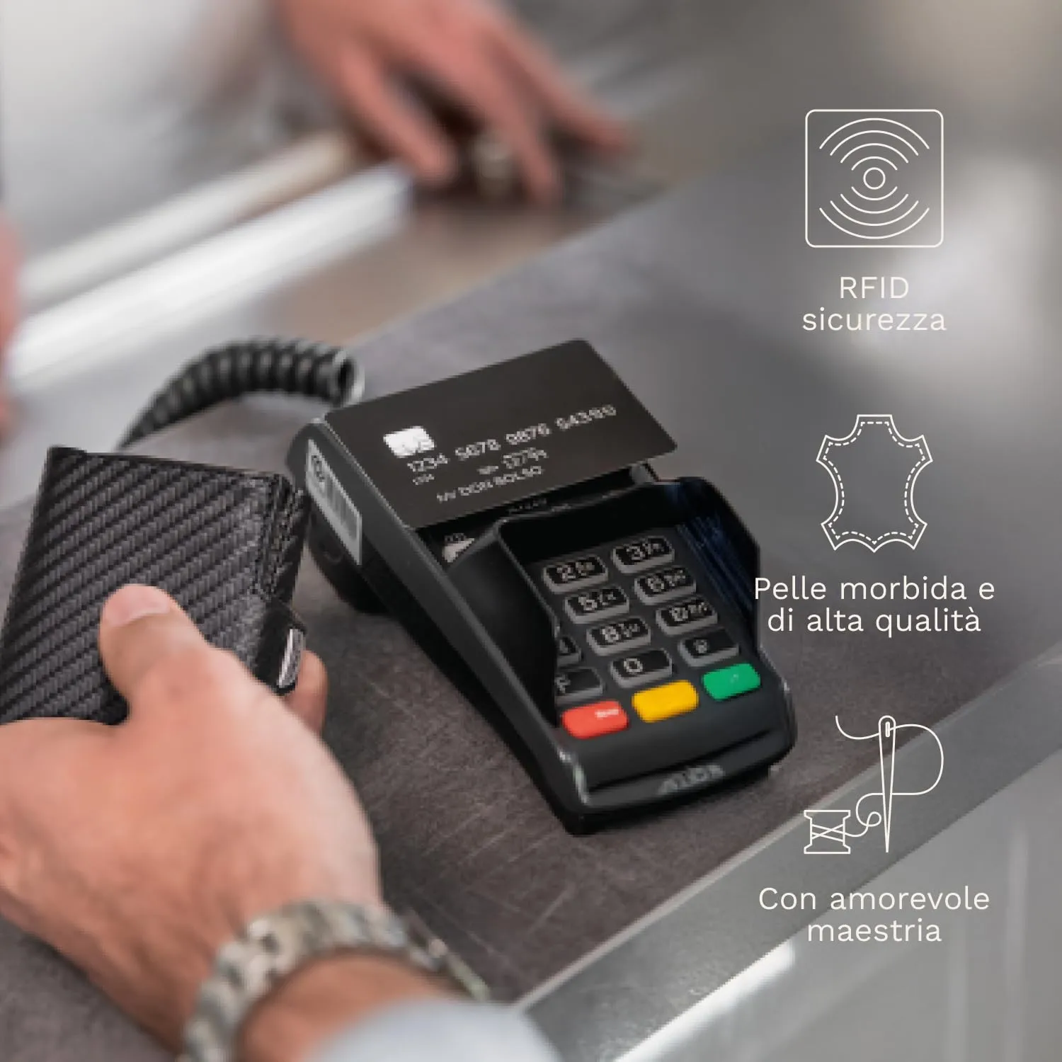 DONBOLSO Wallety NextGen I - Portafoglio in Pelle con Protezione RFID e Scomparto per Monete, Nero - immagine 6