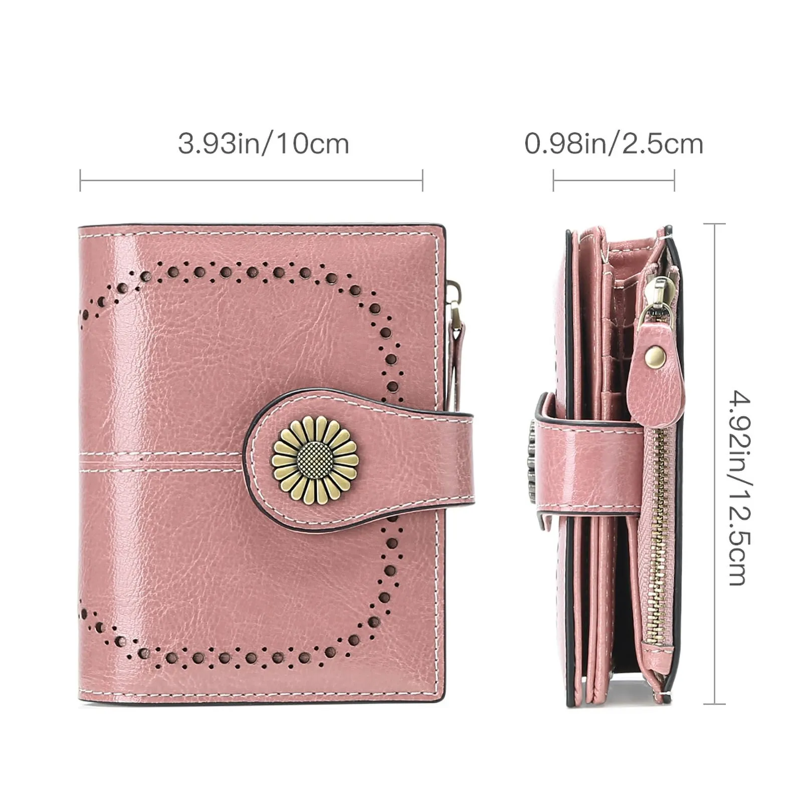 SENDEFN Portafoglio Donna in Pelle con Blocco RFID, 16 Scomparti per Carte, 2 Finestre di Identificazione e Tasca con Cerniera - immagine 2