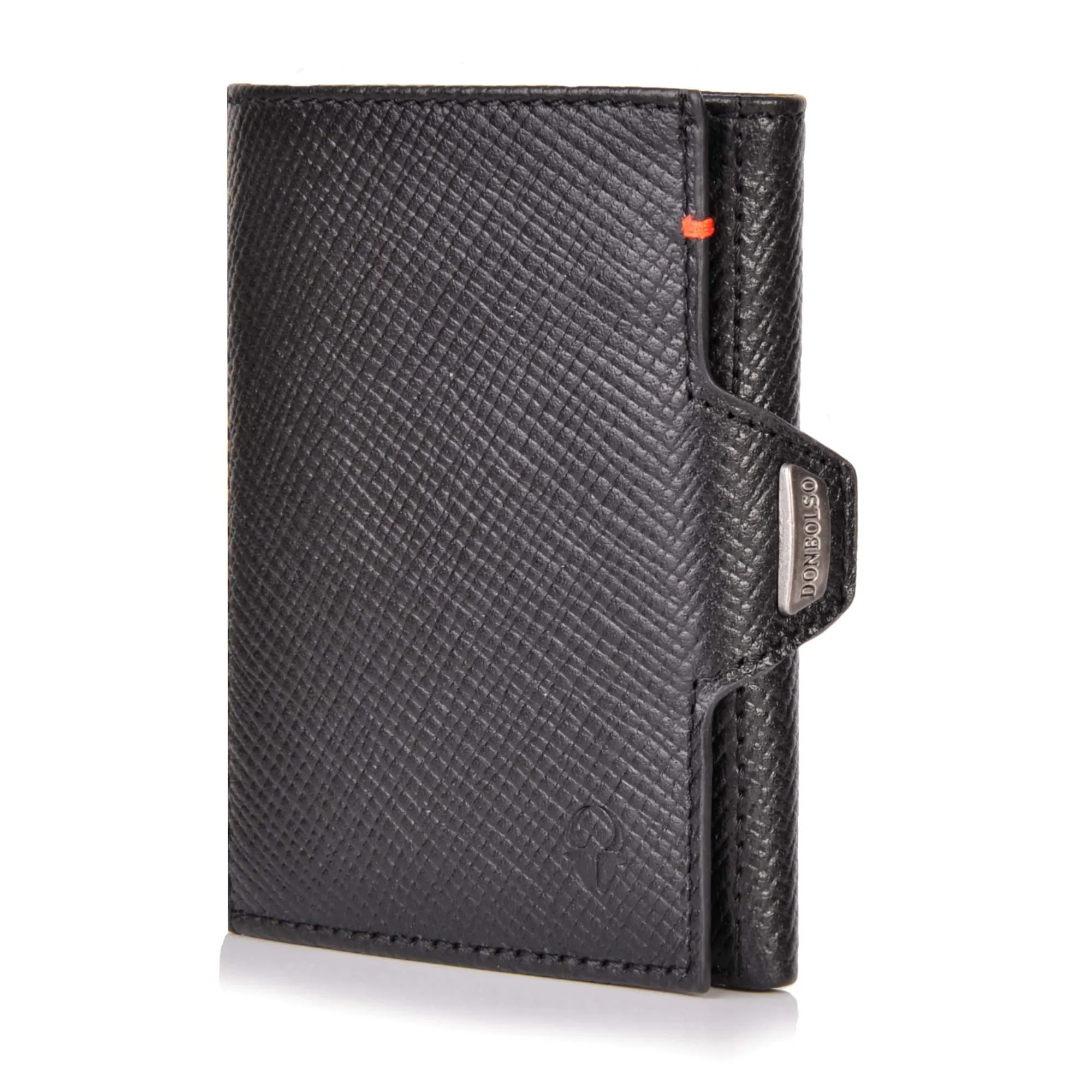 DONBOLSO Portafoglio NextGen in Pelle Saffiano Nero, Protezione RFID, Slim senza Portamonete - immagine 1
