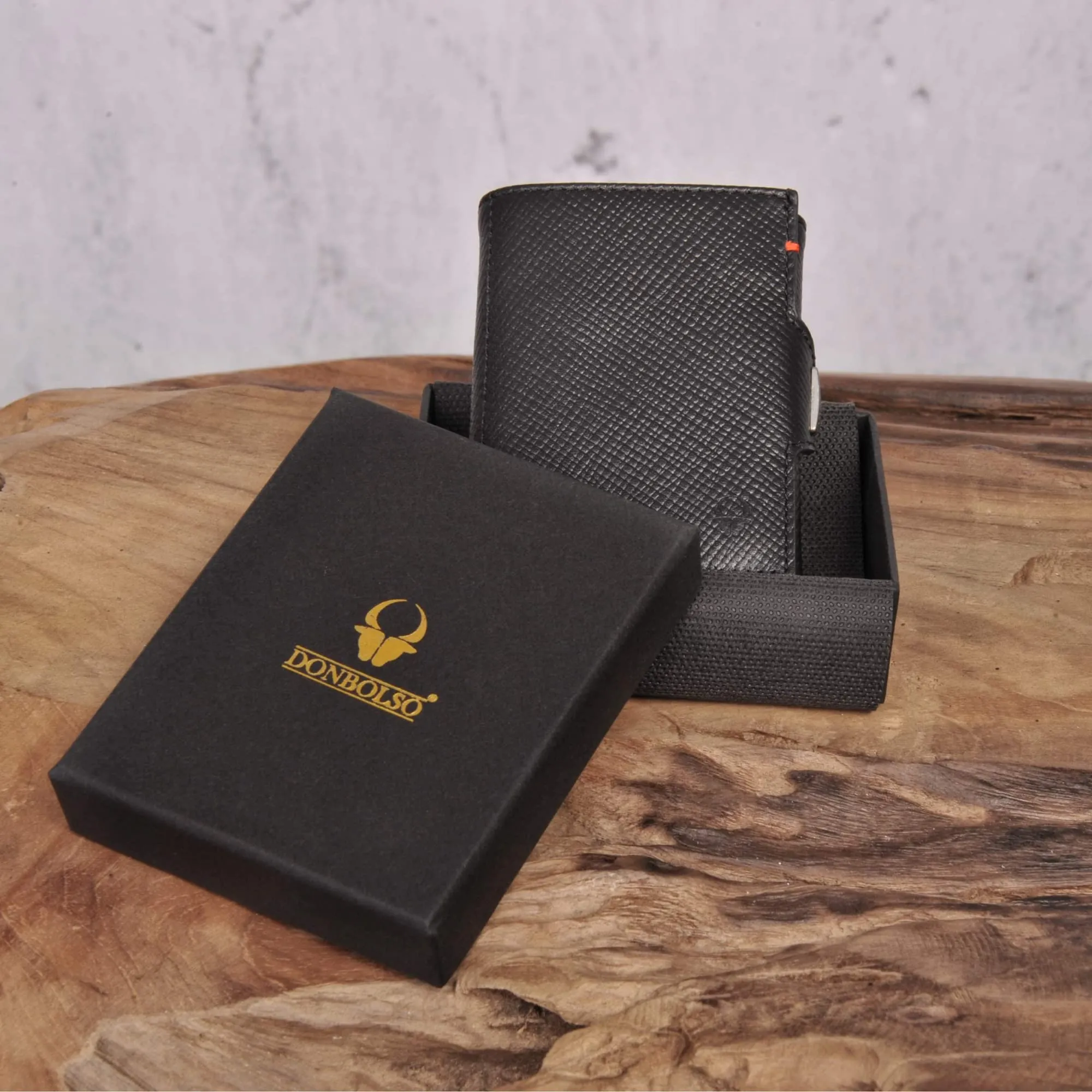 DONBOLSO Portafoglio NextGen in Pelle Saffiano Nero, Protezione RFID, Slim senza Portamonete - immagine 5