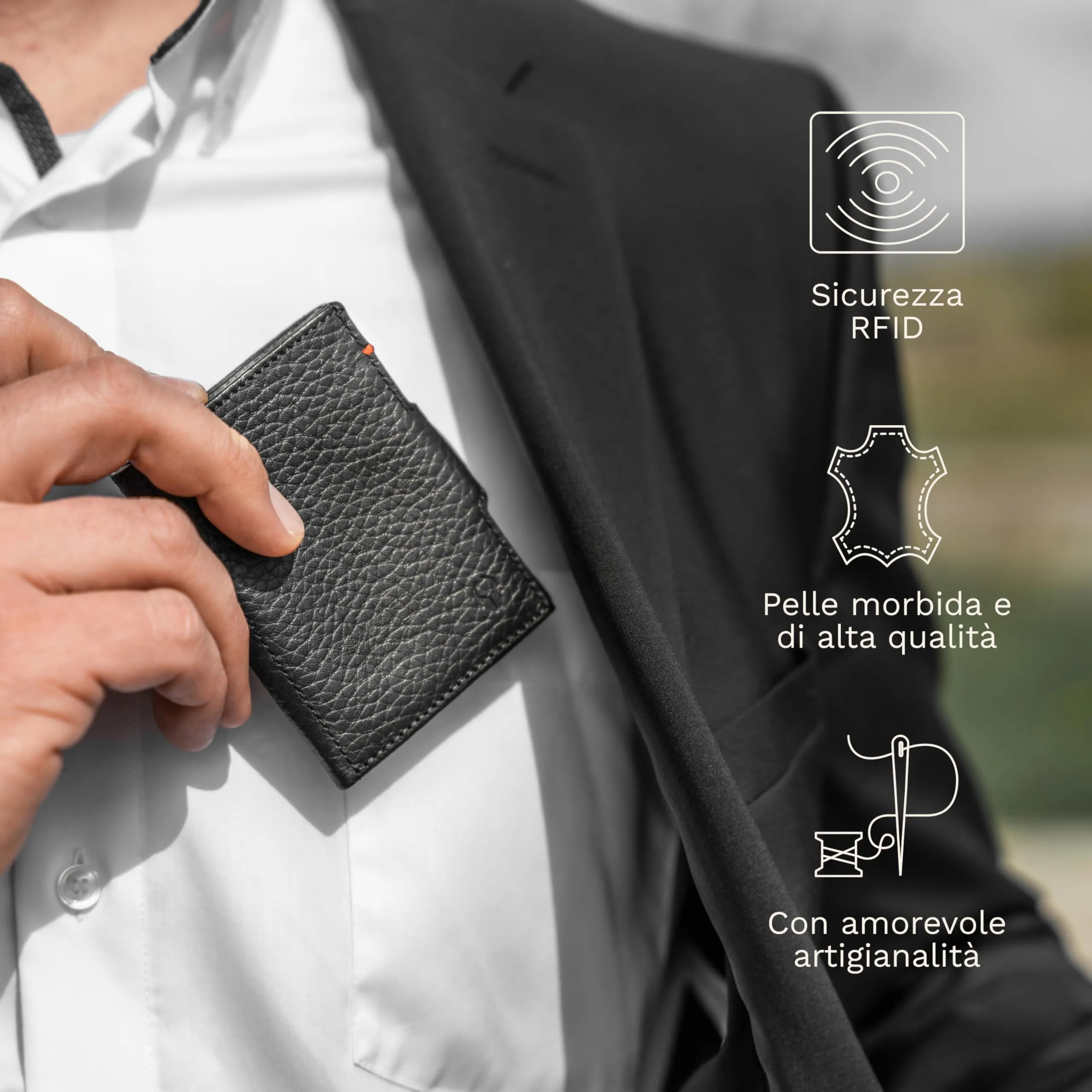 DONBOLSO Wallety NextGen I - Portafoglio in pelle con protezione RFID e scomparto portamonete - immagine 6