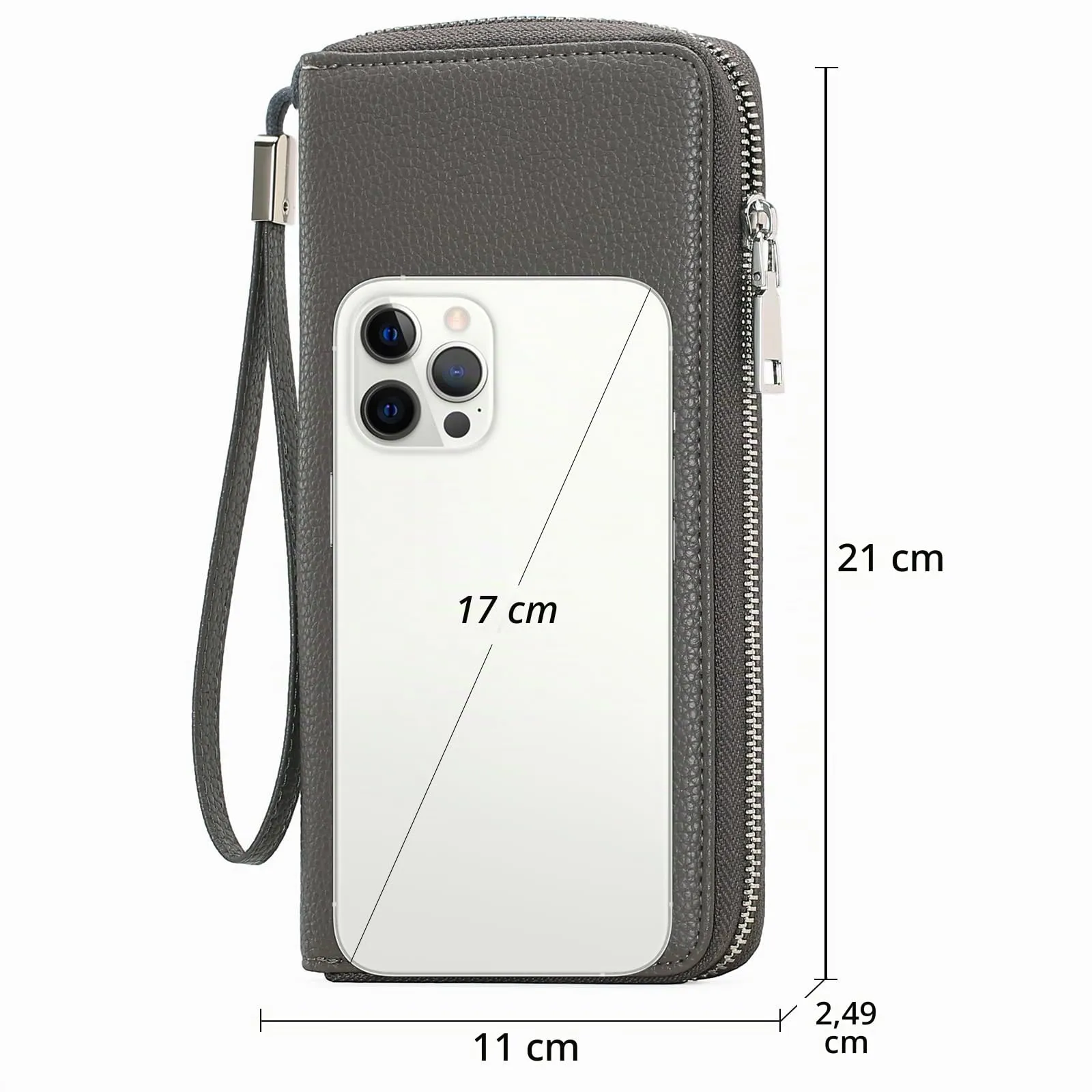 GAEKEAO Portafoglio Donna Grande in Pelle con Blocco RFID e Portamonete con Chiusura a Cerniera - immagine 5