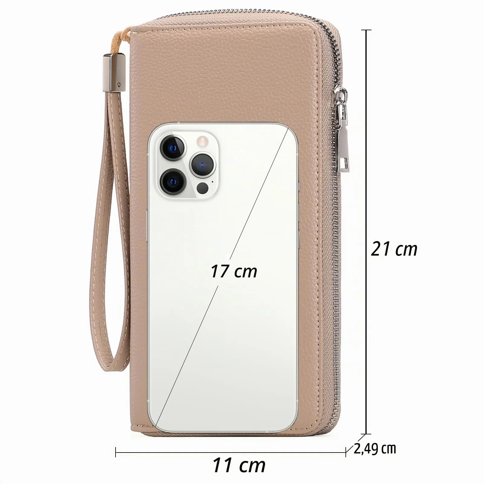 GAEKEAO Portafoglio Donna Grande in Pelle con Blocco RFID e Chiusura a Cerniera - immagine 5