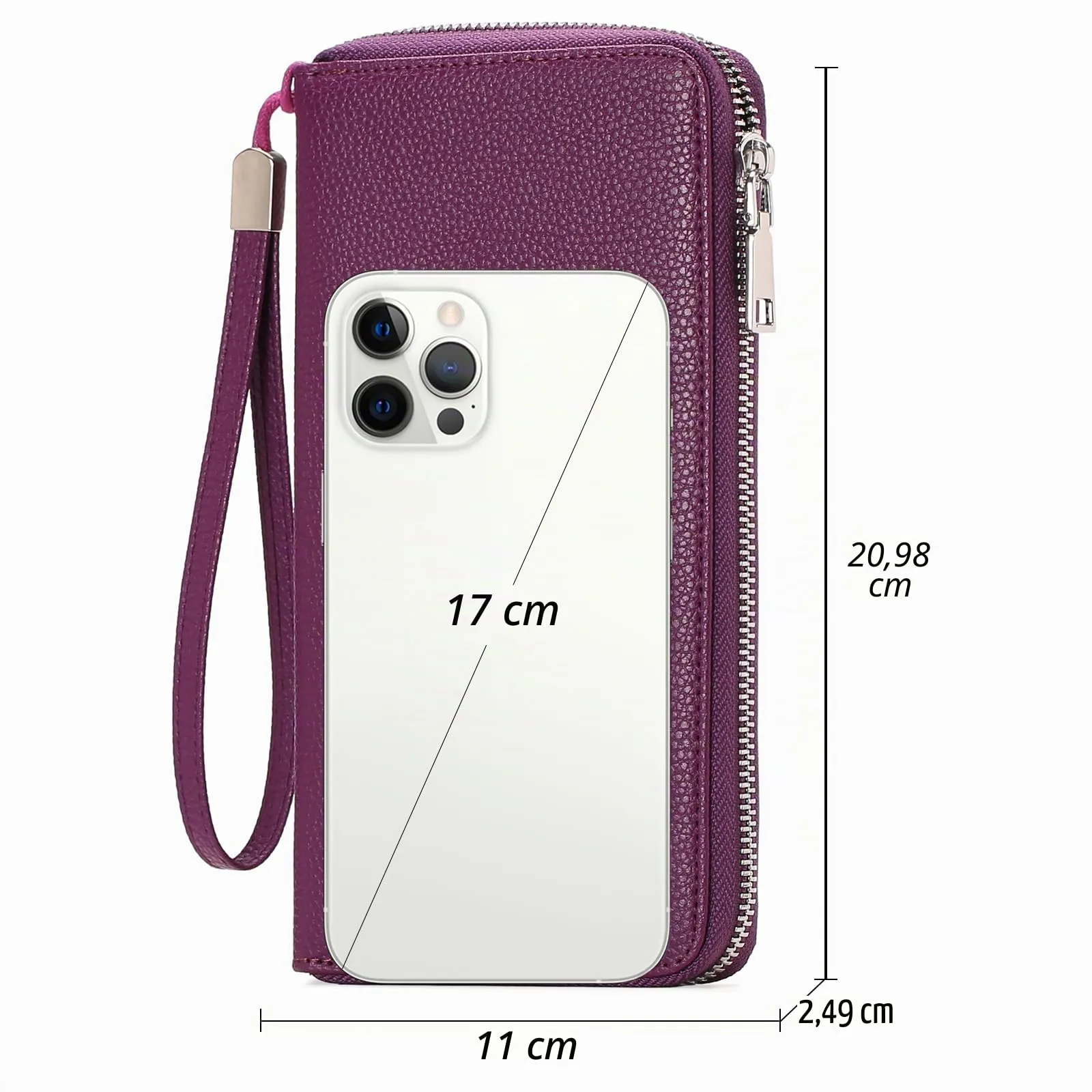 GAEKEAO Portafoglio Donna Grande in Pelle con Blocco RFID e Portamonete con Chiusura a Cerniera - immagine 4