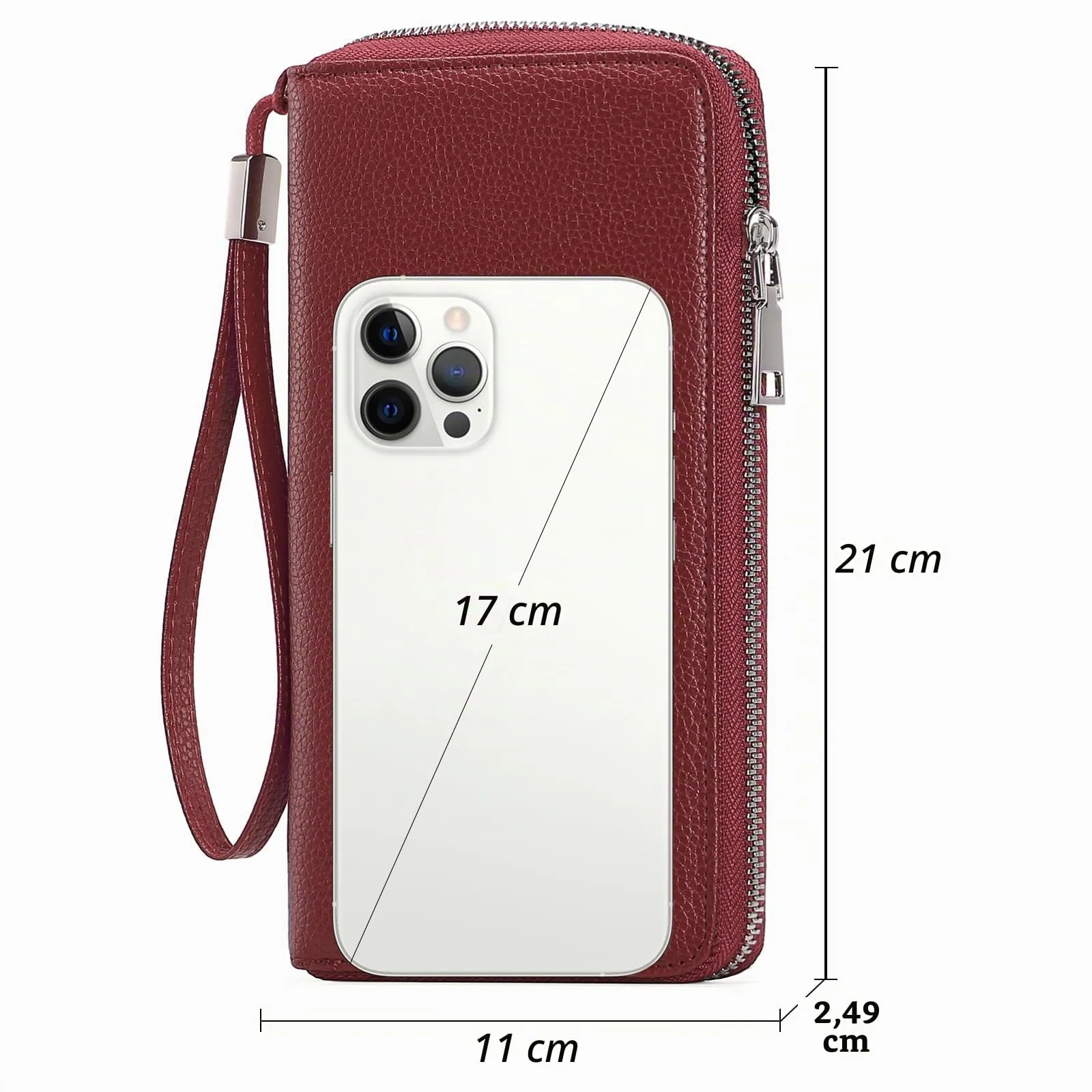 GAEKEAO Portafoglio Donna Grande in Pelle con Blocco RFID e Portamonete con Chiusura a Cerniera - immagine 2