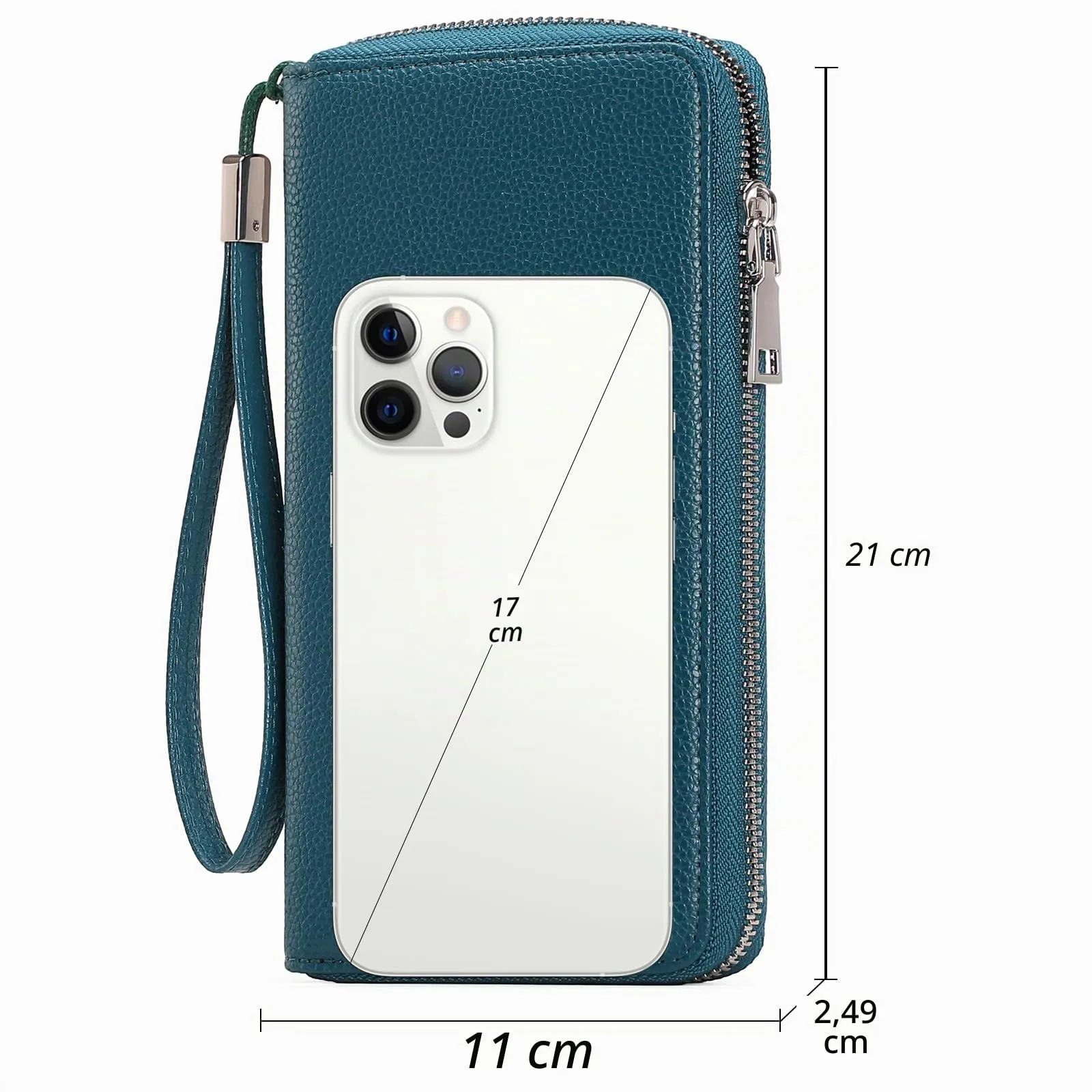 GAEKEAO Portafoglio Donna Grande in Pelle con Blocco RFID e Portamonete con Chiusura a Cerniera - immagine 5