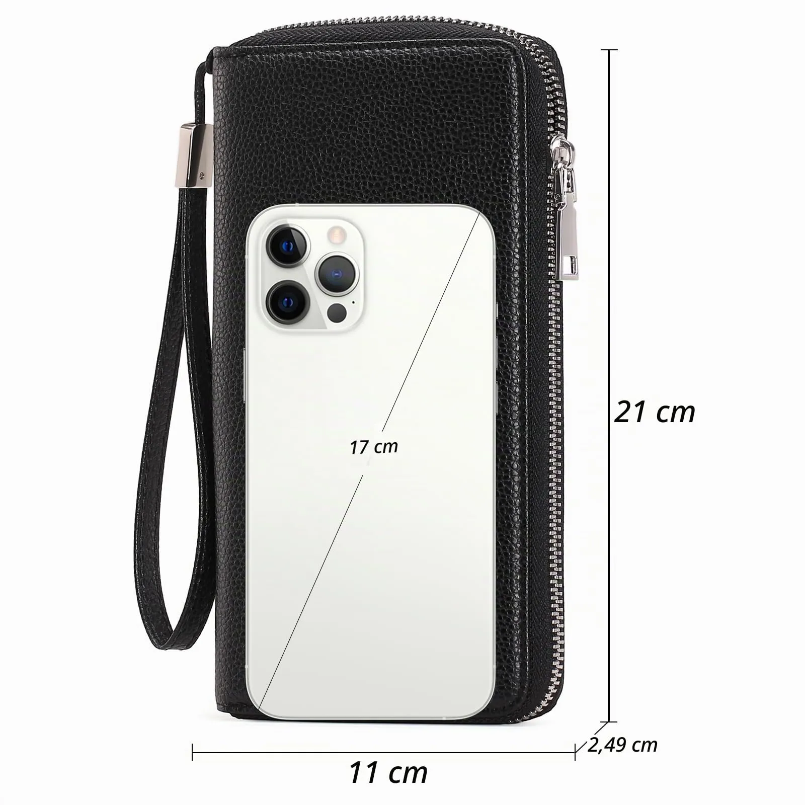 GAEKEAO Portafoglio Donna Grande in Pelle con Blocco RFID e Portamonete con Chiusura a Cerniera - immagine 4