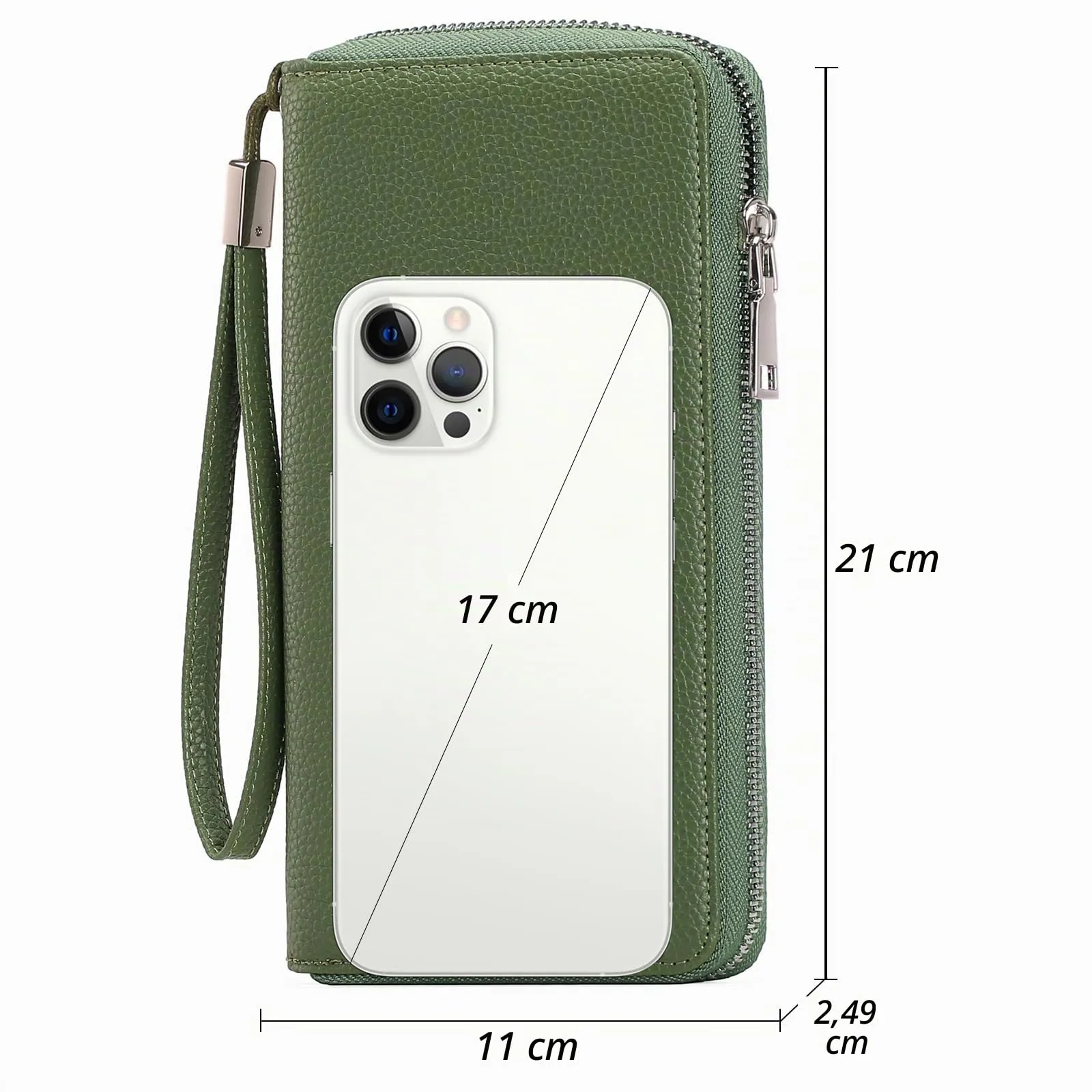 GAEKEAO Portafoglio Donna Grande in Pelle con Blocco RFID e Chiusura a Cerniera - immagine 5