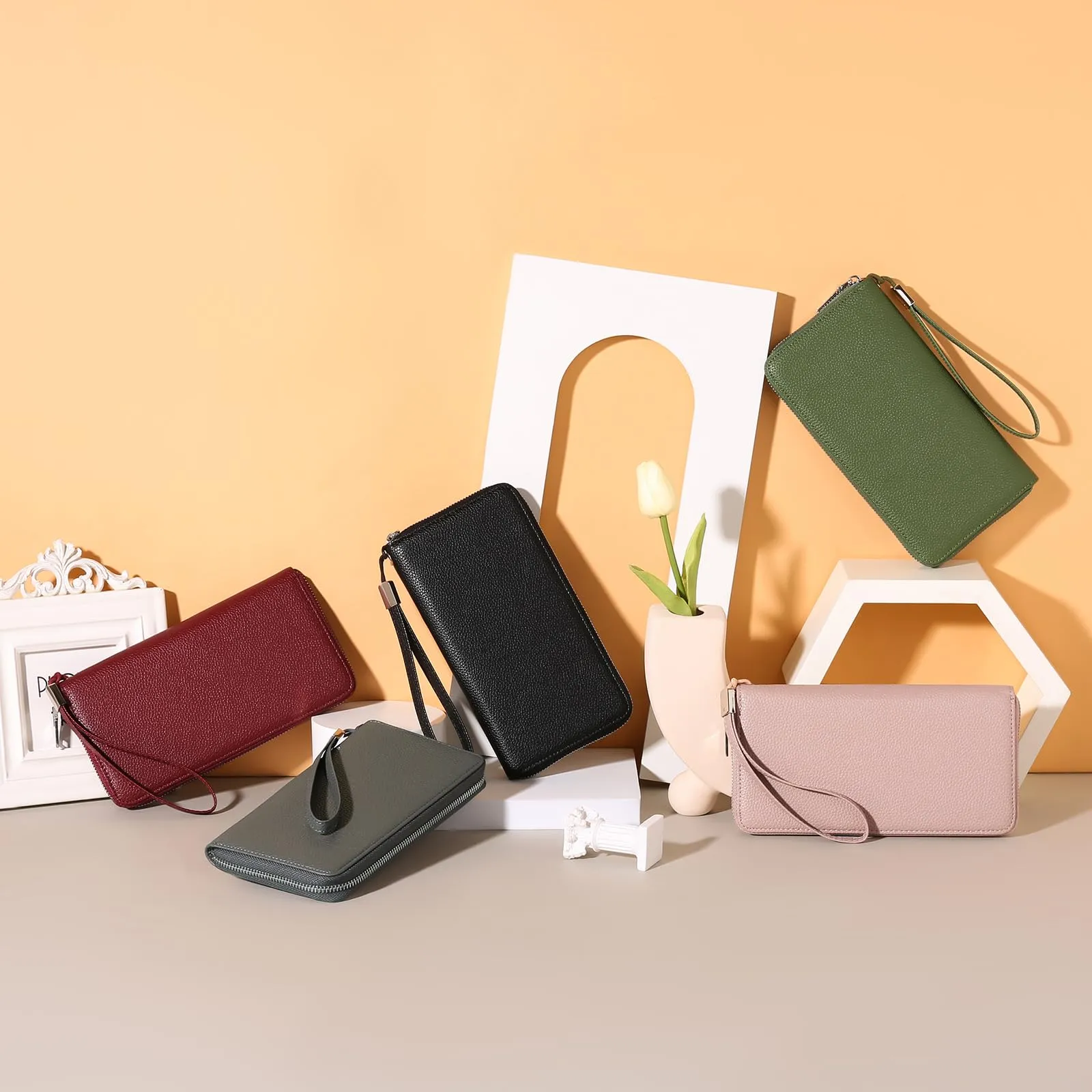 GAEKEAO Portafoglio Donna in Pelle PU con Blocco RFID e Chiusura a Cerniera - immagine 7