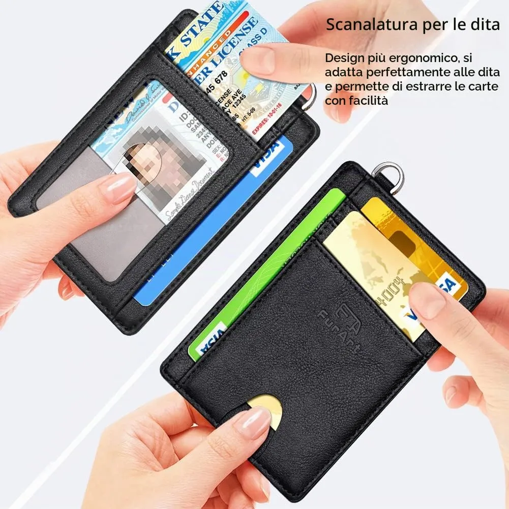 FurArt Porta Carte di Credito RFID Sottile per Uomo e Donna - immagine 3