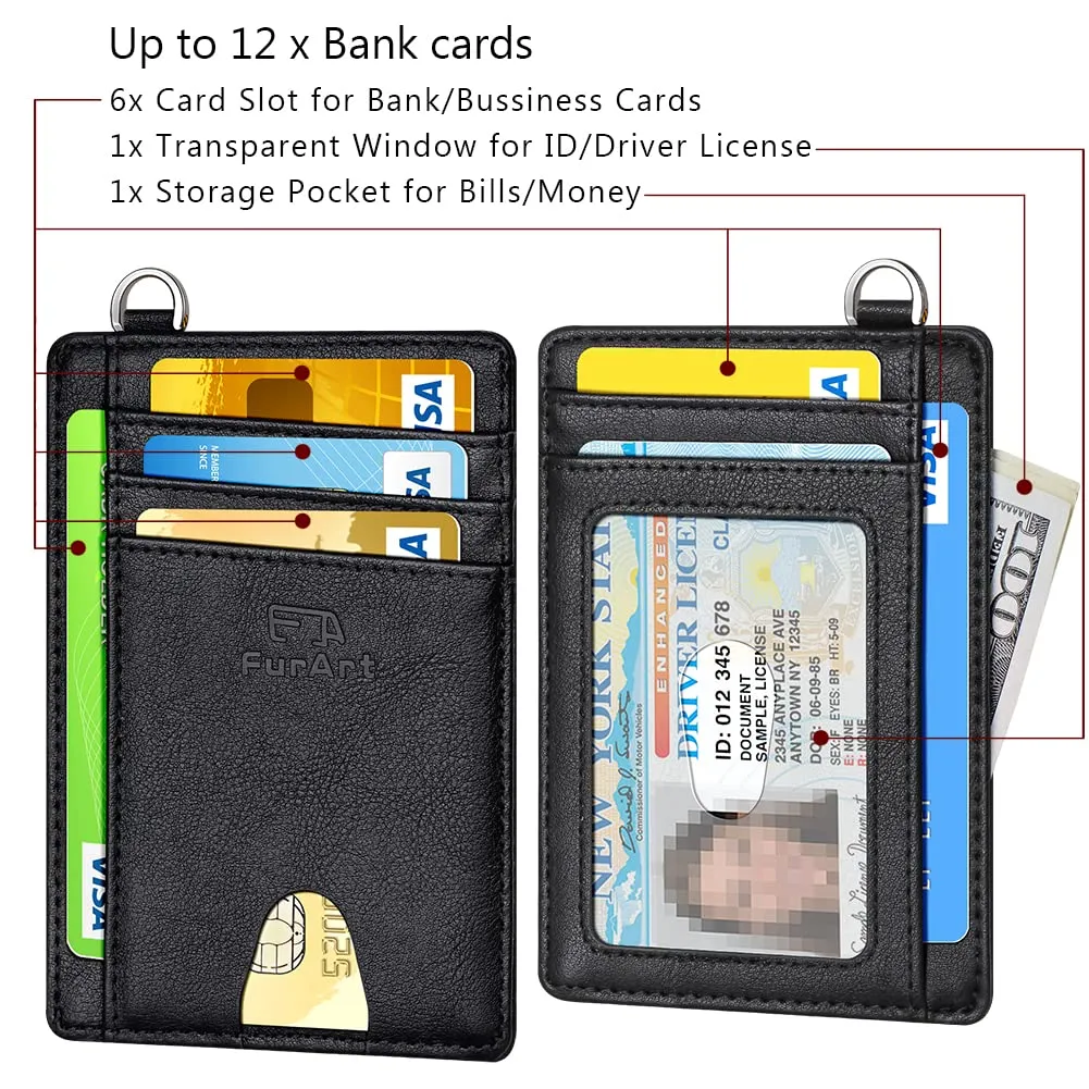FurArt Porta Carte di Credito RFID Sottile per Uomo e Donna - immagine 6