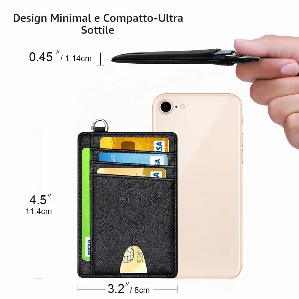 FurArt Porta Carte di Credito RFID Sottile per Uomo e Donna - immagine 7