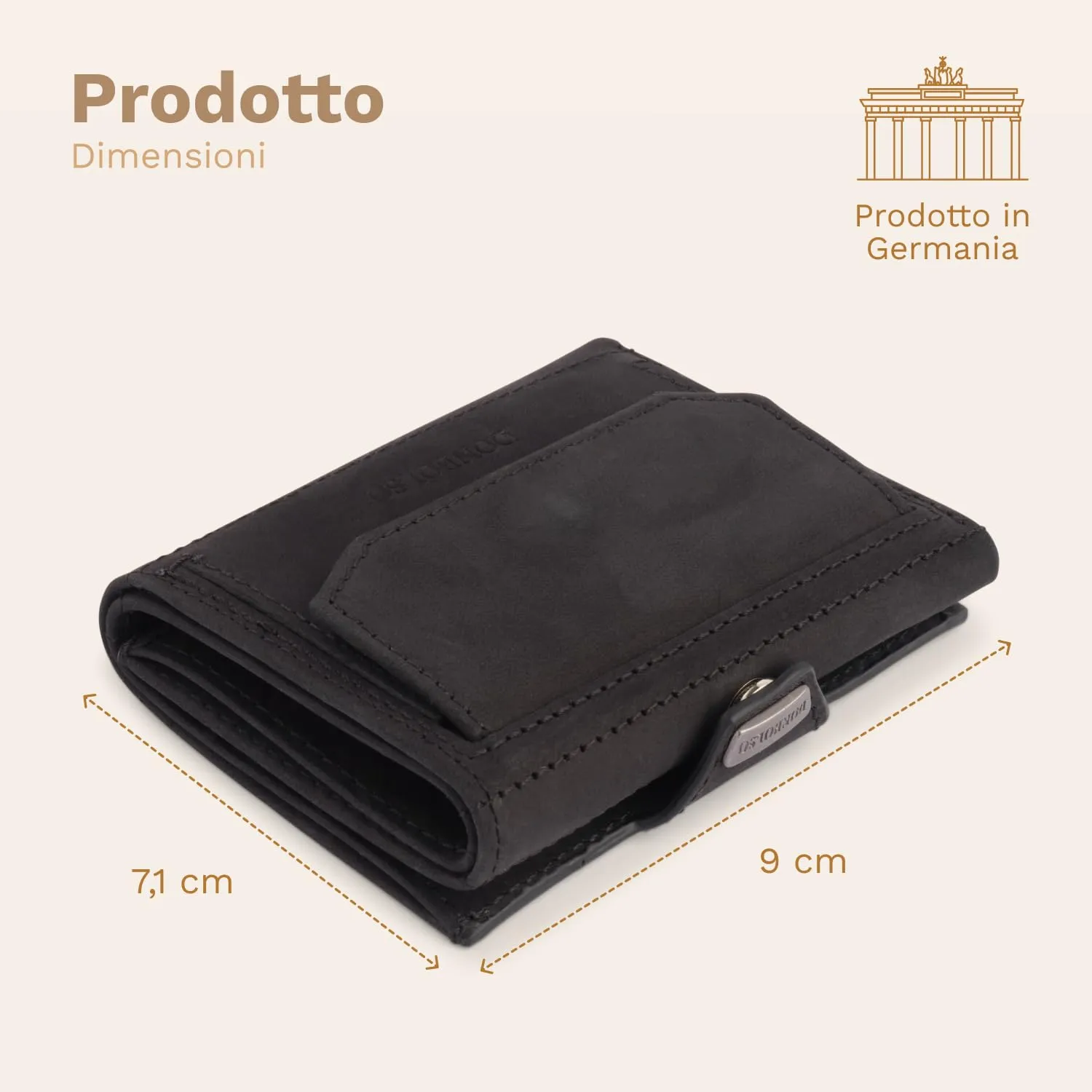DONBOLSO Portafoglio NextGen Uomo in Pelle con Protezione RFID e Portamonete, Vintage Nero - immagine 3