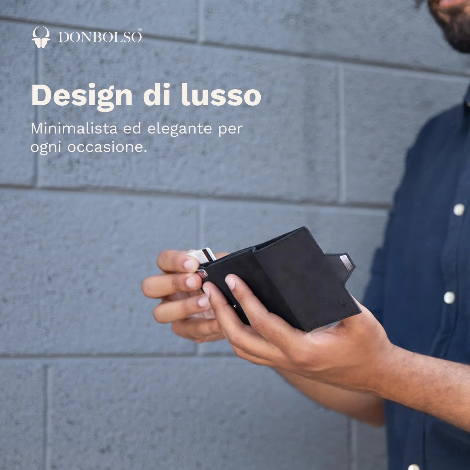 DONBOLSO NextGen Portafoglio Uomo in Pelle con Portamonete e Protezione RFID, Nero - immagine 2