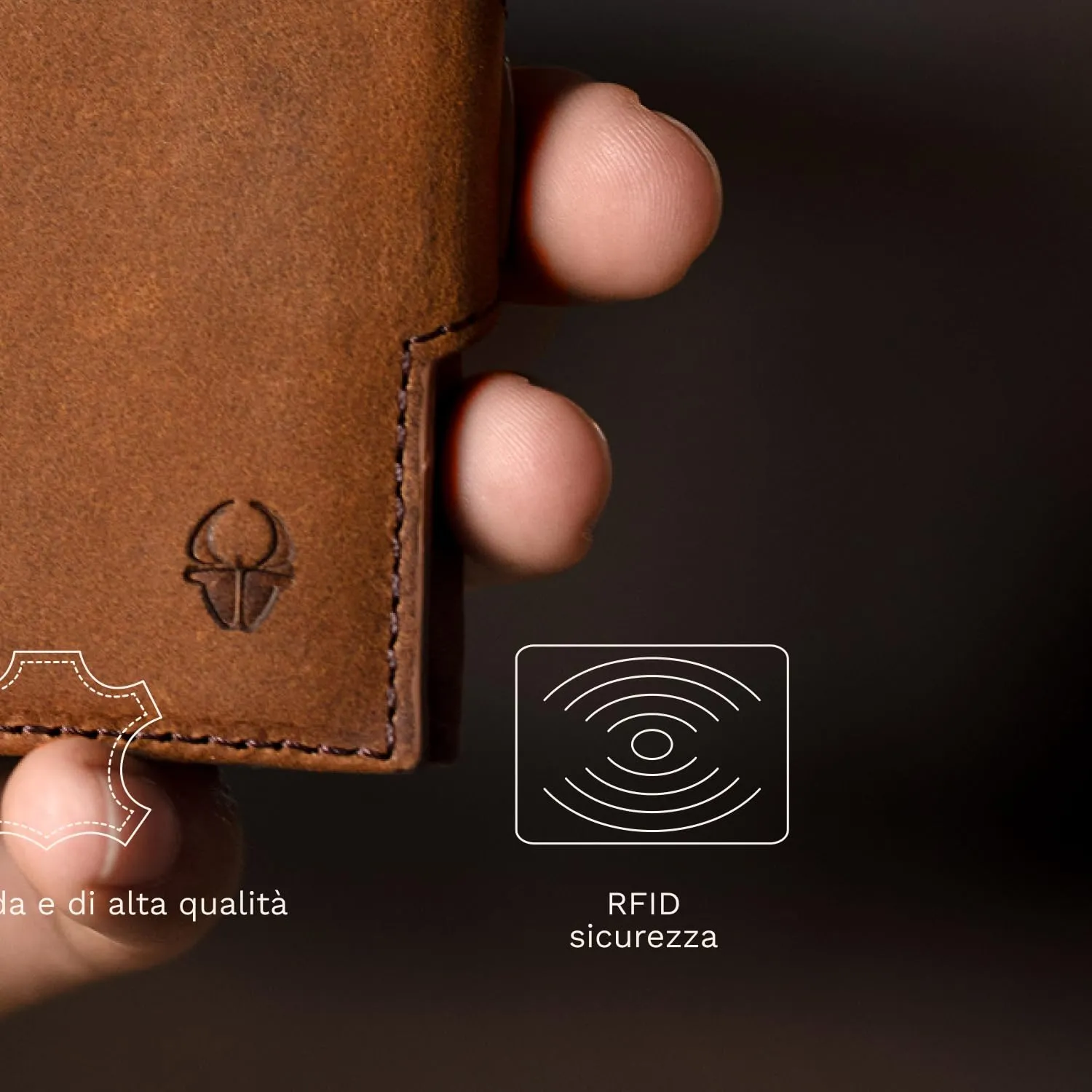 DONBOLSO NextGen Portafoglio Uomo in Pelle con Protezione RFID e Portamonete, Marrone - immagine 6