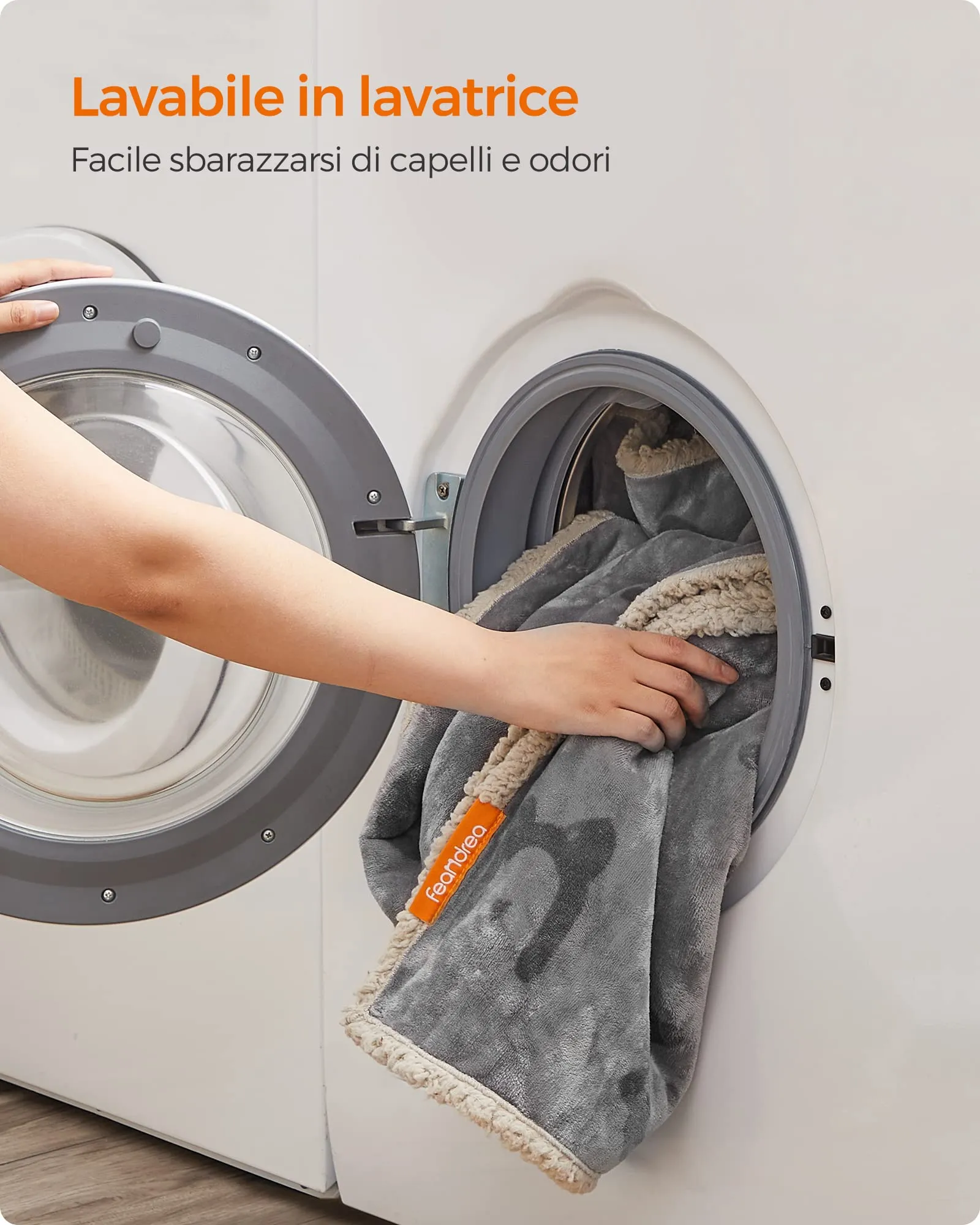 Feandrea Coperta Impermeabile per Cani e Gatti, Sherpa e Flanella Reversibile, 203 x 152 cm, XXL, Grigio PPB080G01 - immagine 8
