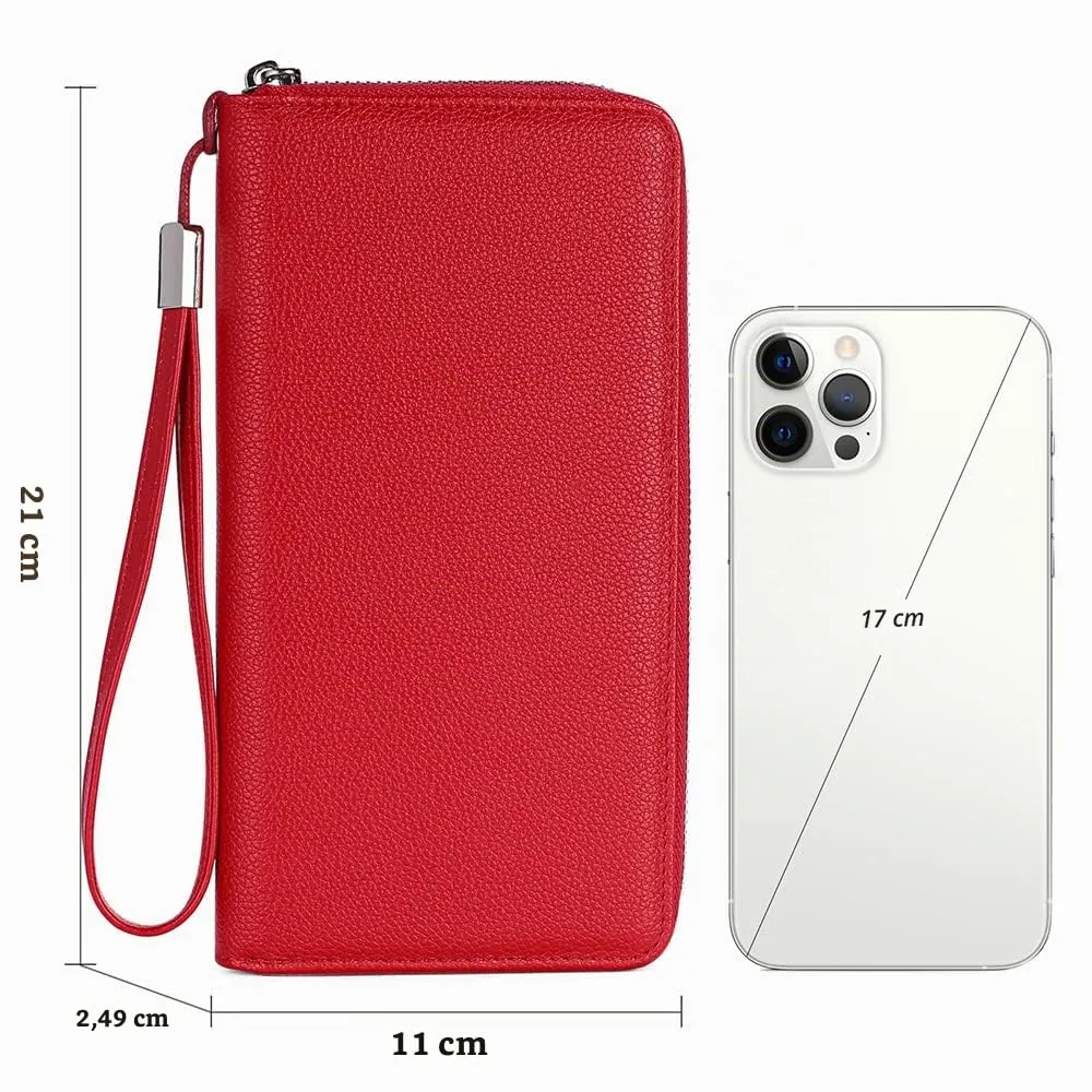 GAEKEAO Portafoglio Donna in Pelle con Blocco RFID e Portamonete con Chiusura a Cerniera - immagine 5