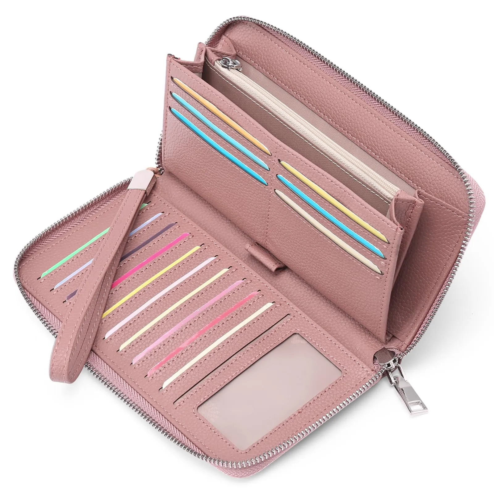 GAEKEAO Portafoglio Donna Grande in Pelle con Blocco RFID e Portamonete con Chiusura a Cerniera - immagine 1