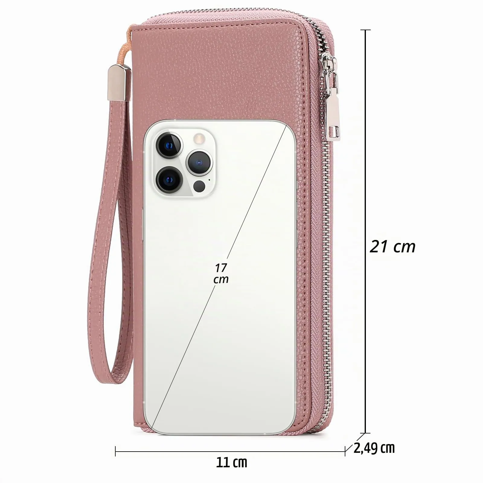 GAEKEAO Portafoglio Donna Grande in Pelle con Blocco RFID e Portamonete con Chiusura a Cerniera - immagine 5