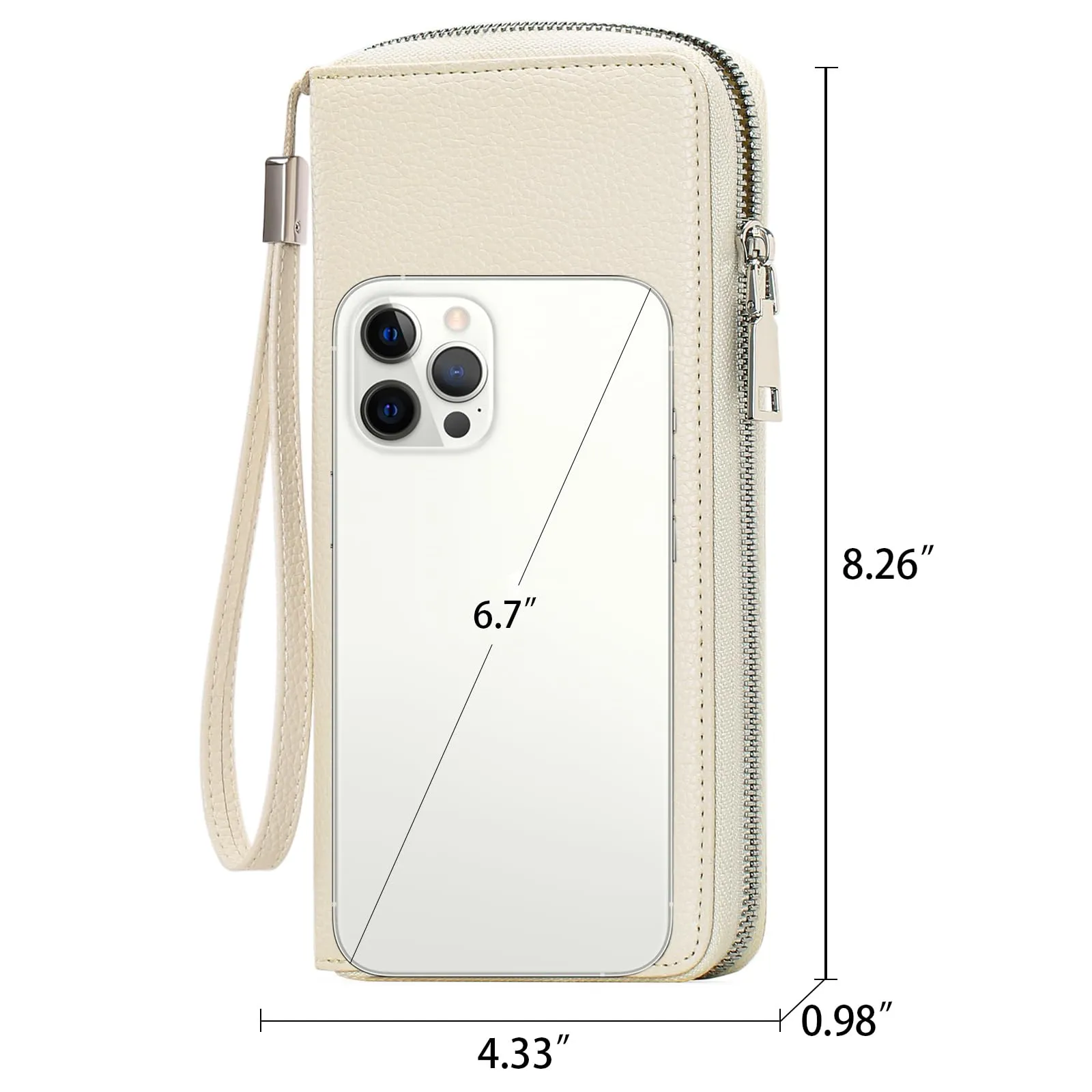GAEKEAO Portafoglio Donna Grande in Pelle con Blocco RFID e Chiusura a Cerniera - immagine 5