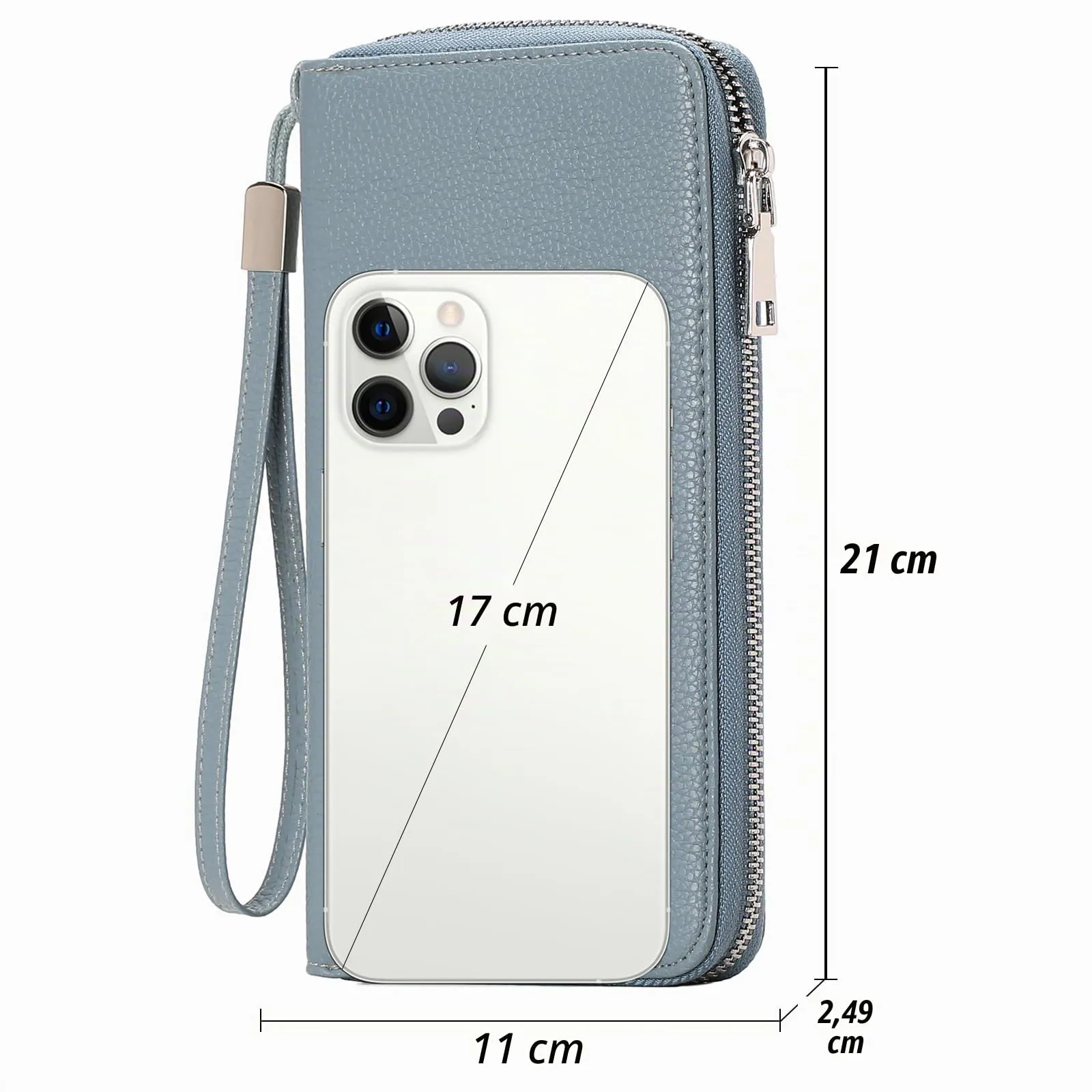 GAEKEAO Portafoglio Donna Grande in Pelle con Blocco RFID e Chiusura a Cerniera - immagine 5