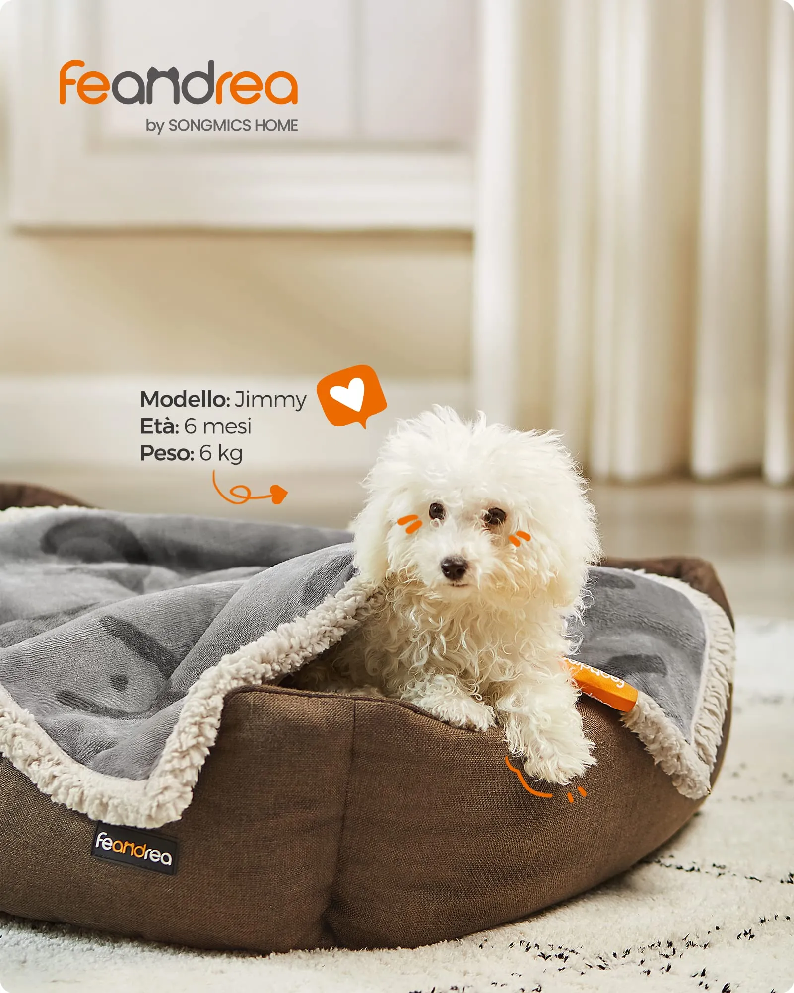 Feandrea Coperta Impermeabile per Cani e Gatti in Sherpa, 73 x 63 cm, S, Grigio PPB029G01 - immagine 3