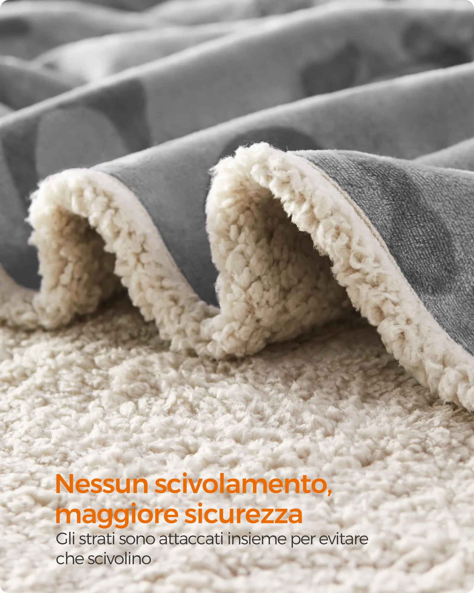 Feandrea Coperta Impermeabile per Cani e Gatti in Sherpa, 73 x 63 cm, S, Grigio PPB029G01 - immagine 6