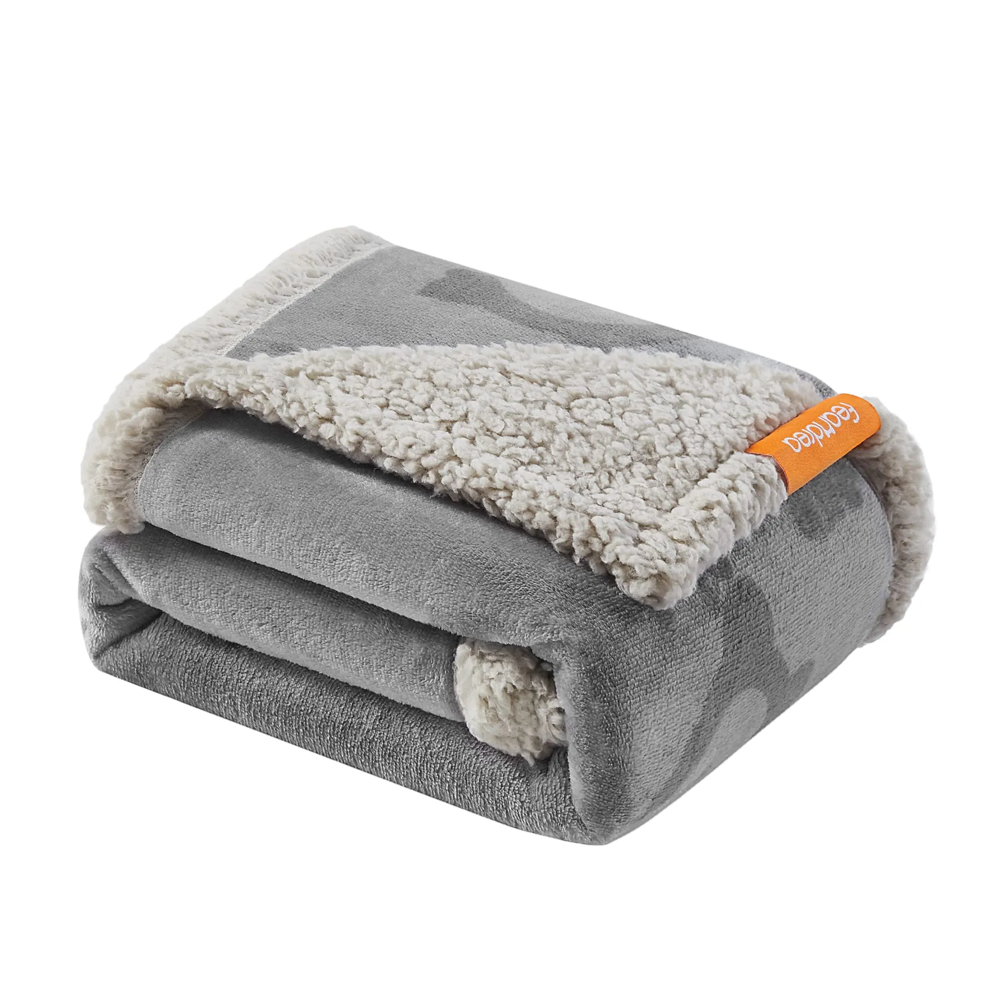 Feandrea Coperta Impermeabile per Cani e Gatti in Sherpa, 101 x 73 cm, M, Grigio PPB040G01 - immagine 1
