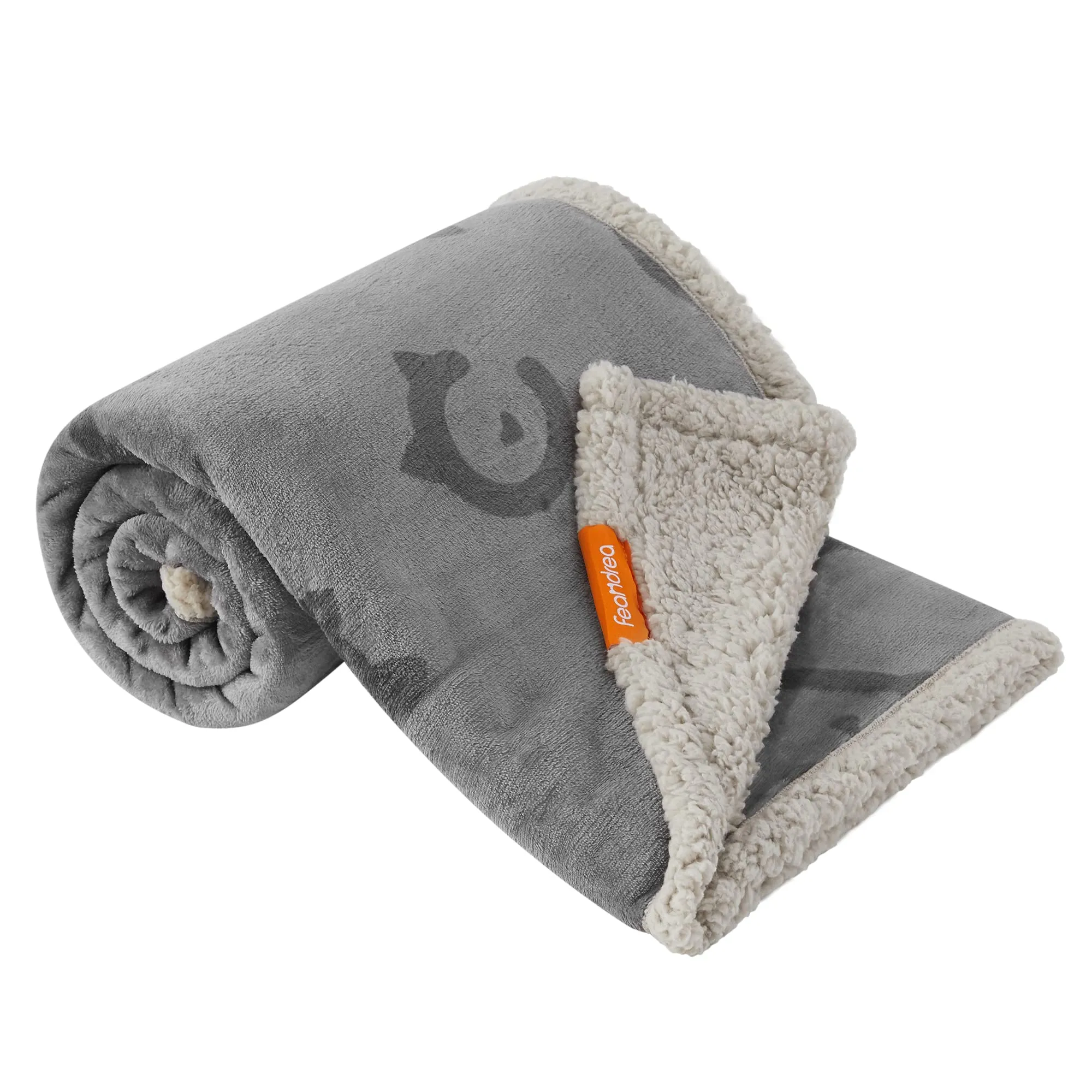 Feandrea Coperta Impermeabile per Cani e Gatti in Sherpa e Flanella, 127 x 101 cm, L, Grigio PPB050G01 - immagine 1
