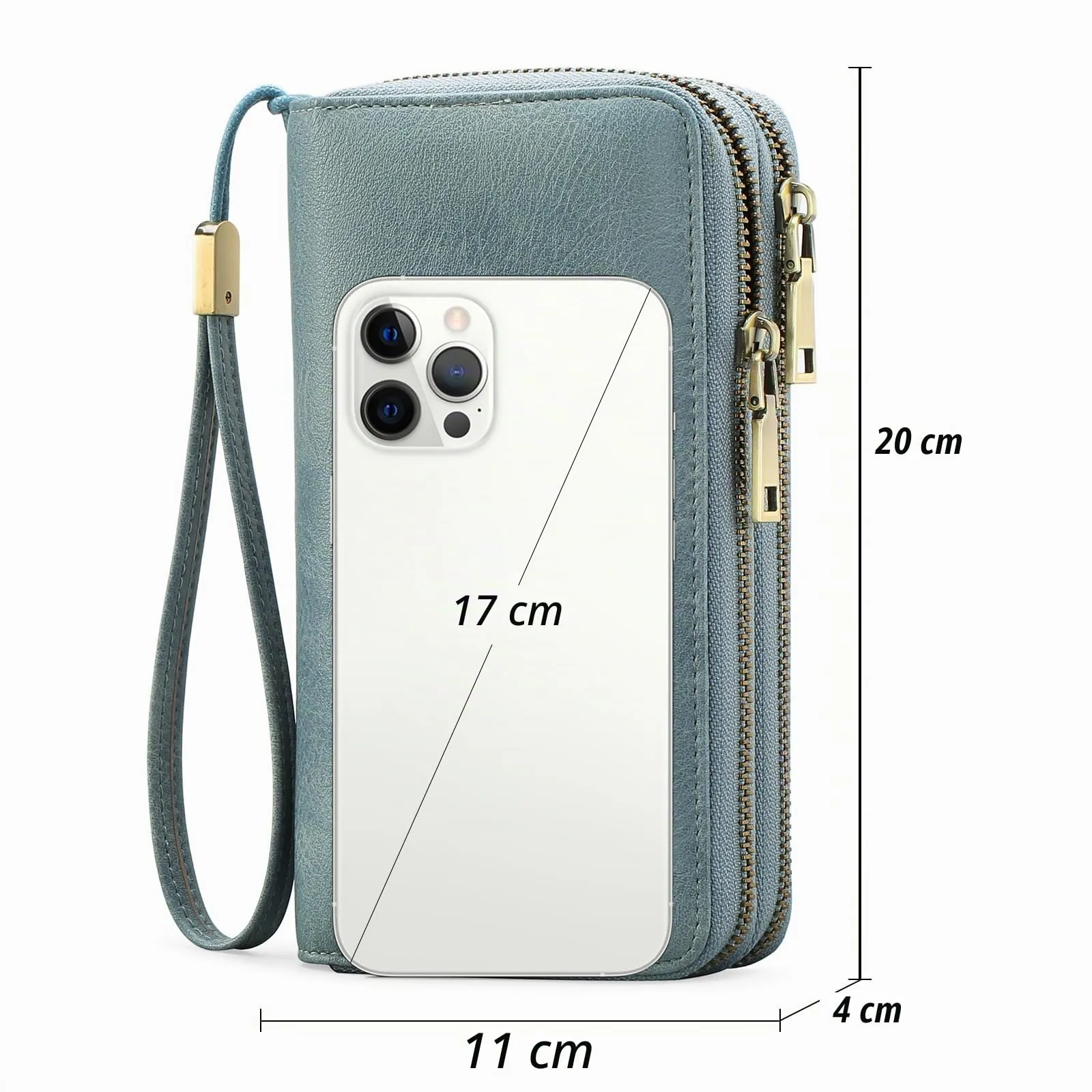 GAEKEAO Portafoglio Donna Grande in Pelle Vegan con Doppia Cerniera e Blocco RFID - immagine 5
