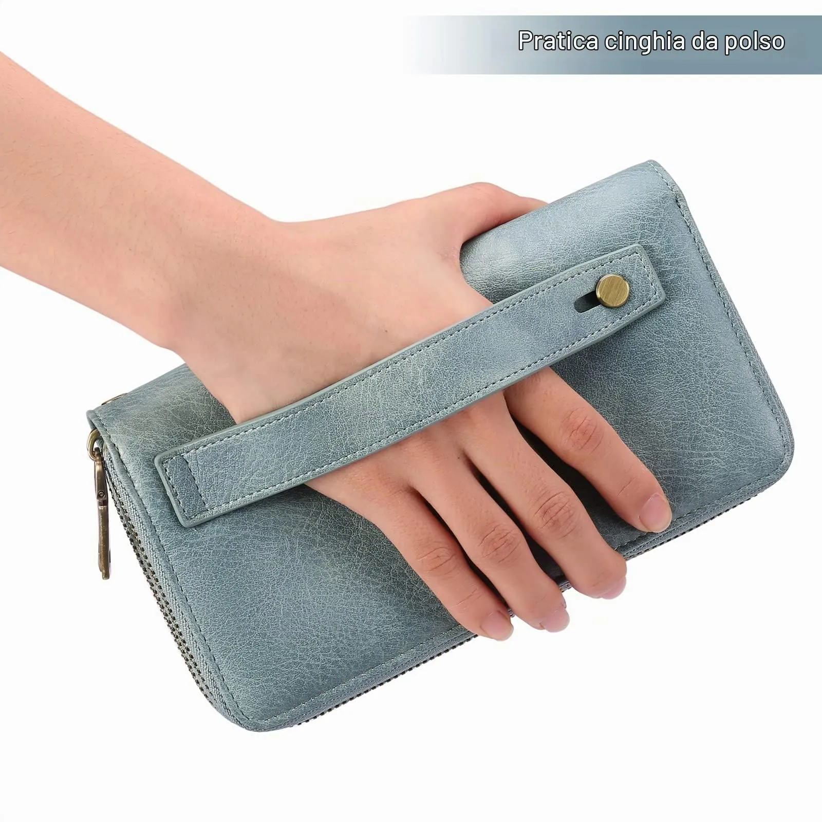 GAEKEAO Portafoglio Donna Grande in Pelle Vegan con Doppia Cerniera e Blocco RFID - immagine 6