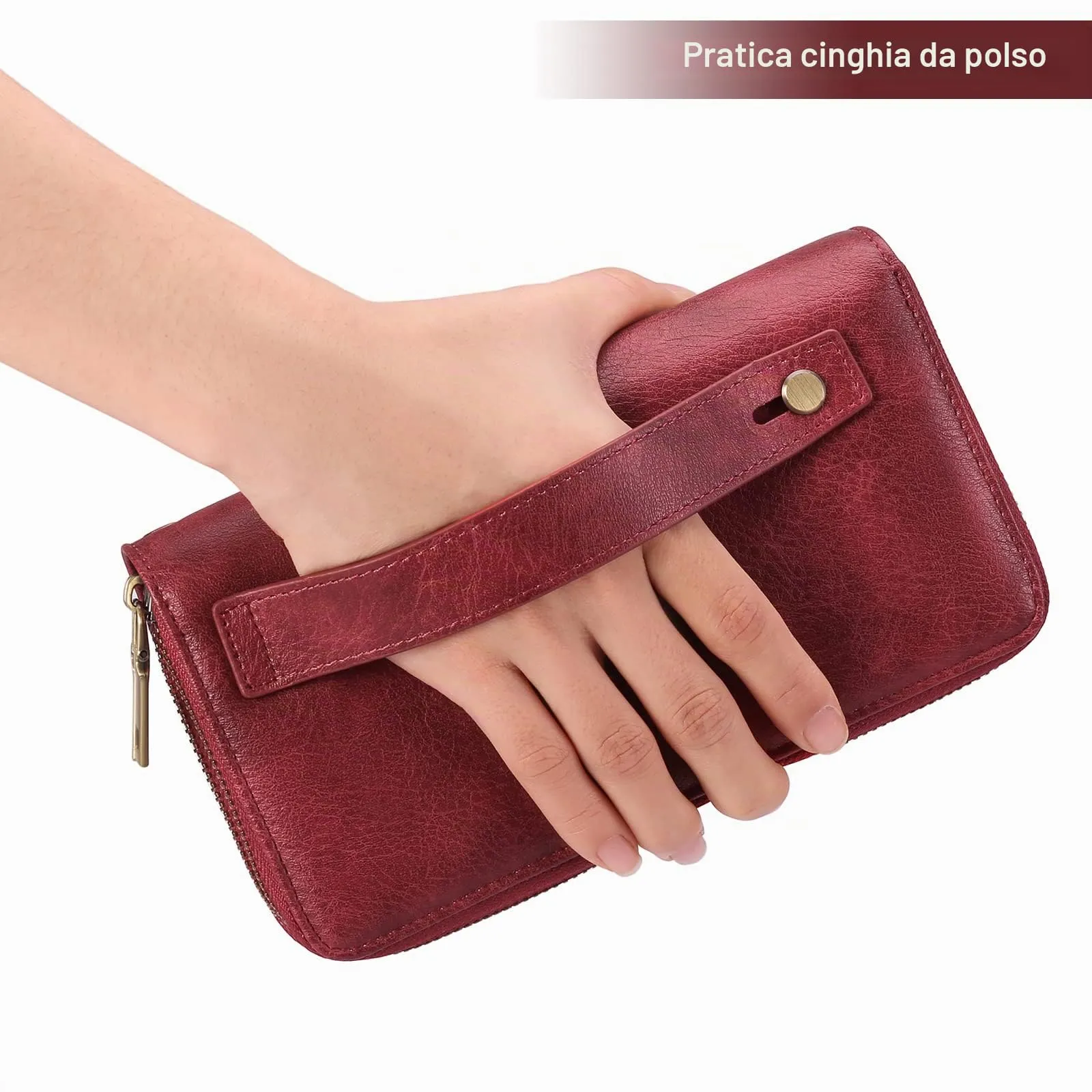 GAEKEAO Portafoglio Donna in Pelle Vegan con Doppia Cerniera e Blocco RFID - immagine 7