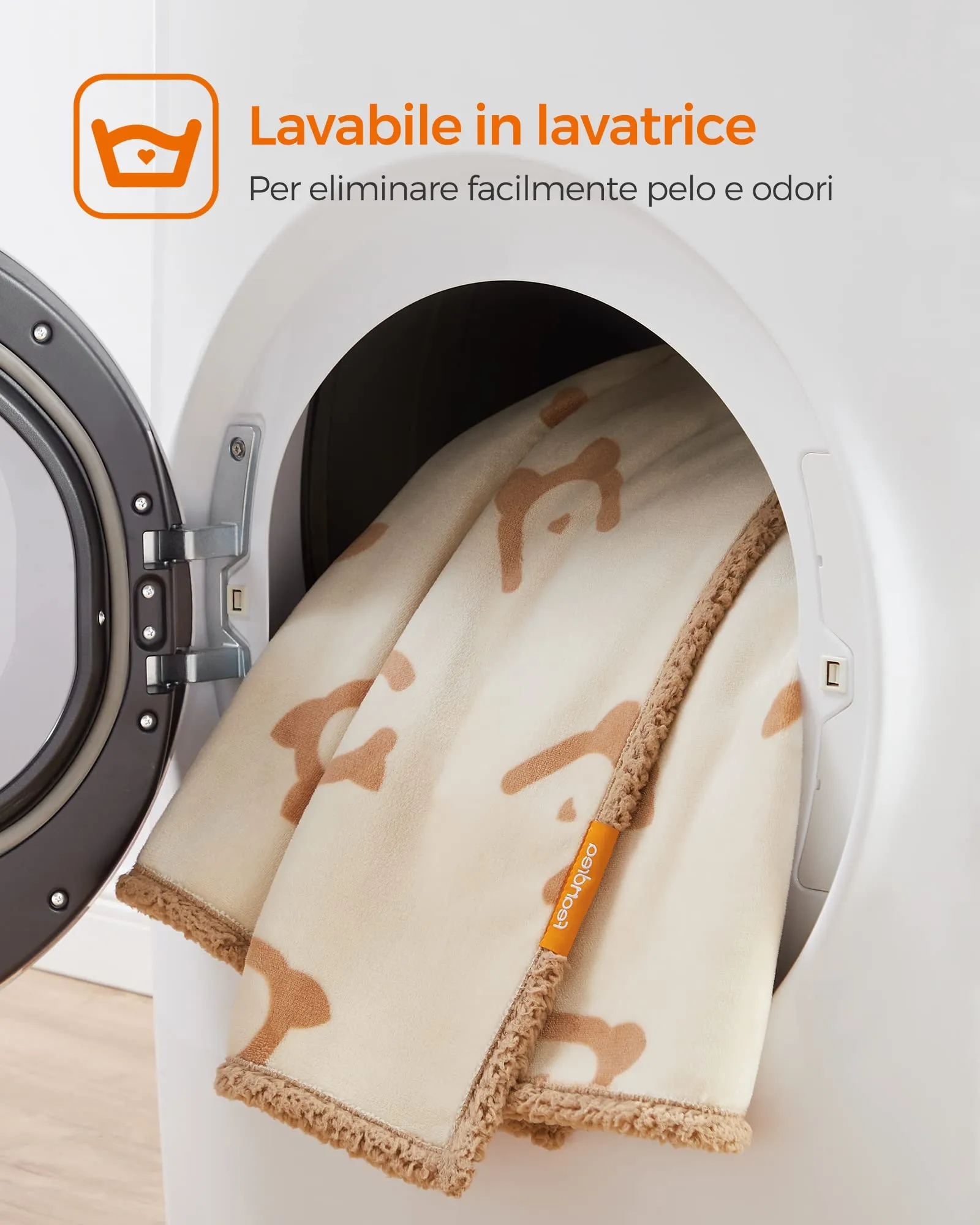 Feandrea Coperta Impermeabile per Cani e Gatti in Sherpa e Flanella, 152 x 127 cm, XL, Beige PPB060K01 - immagine 7