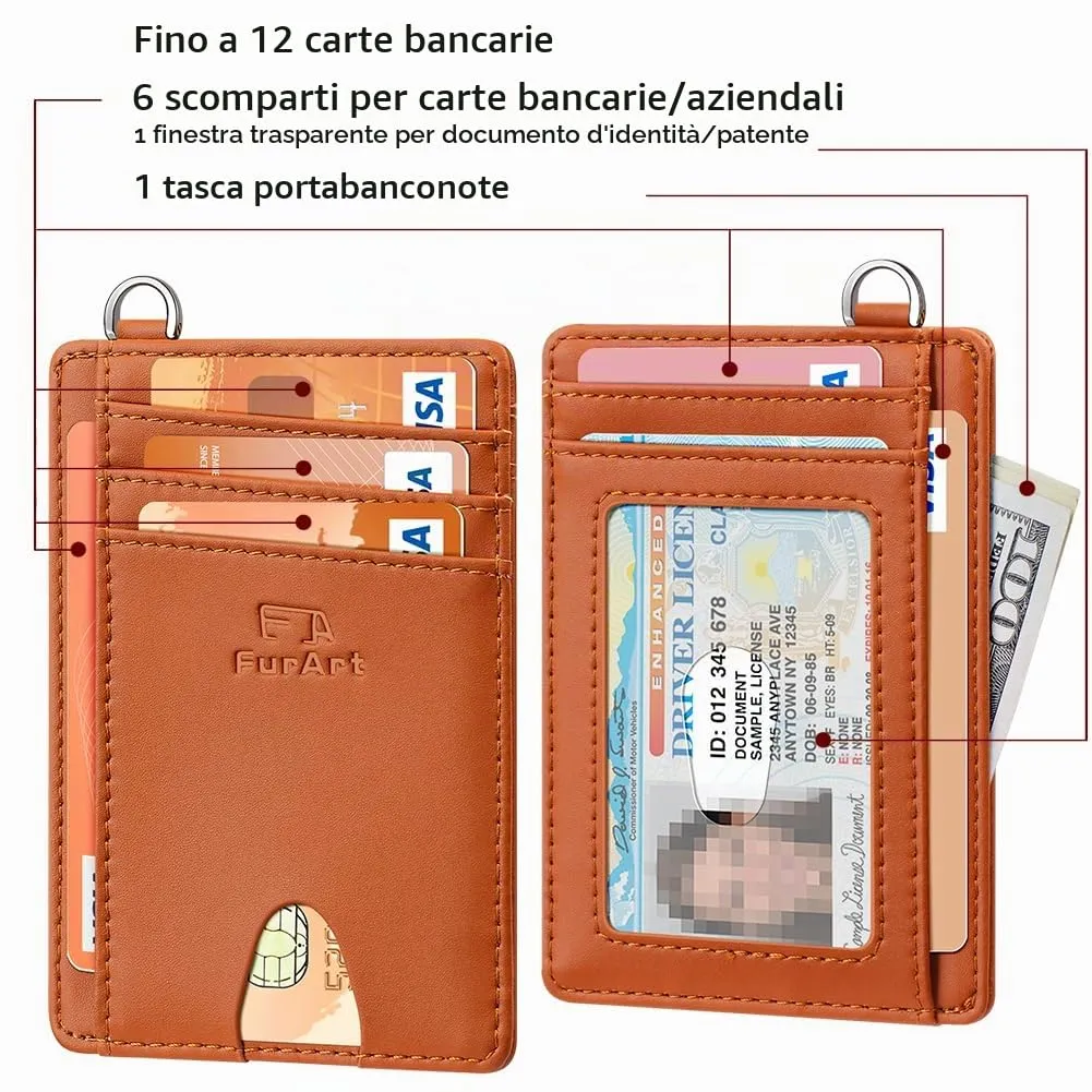 FurArt Porta Carte di Credito Slim con Protezione RFID per Uomo e Donna - immagine 6