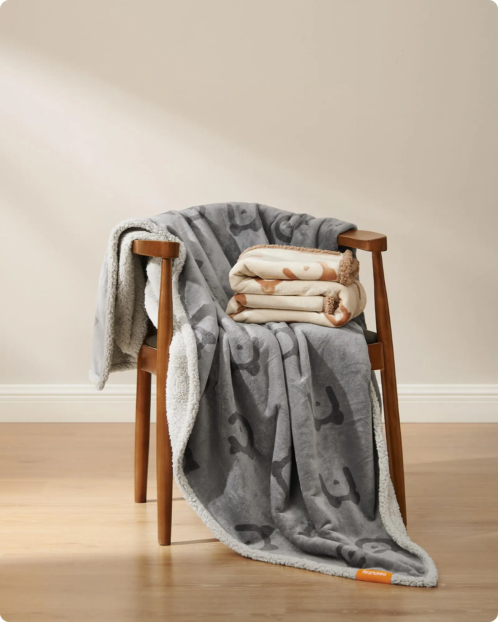 Feandrea Coperta Impermeabile per Cani e Gatti, Sherpa e Flanella, 229 x 203 cm, XXXL, Grigio PPB090G01 - immagine 6