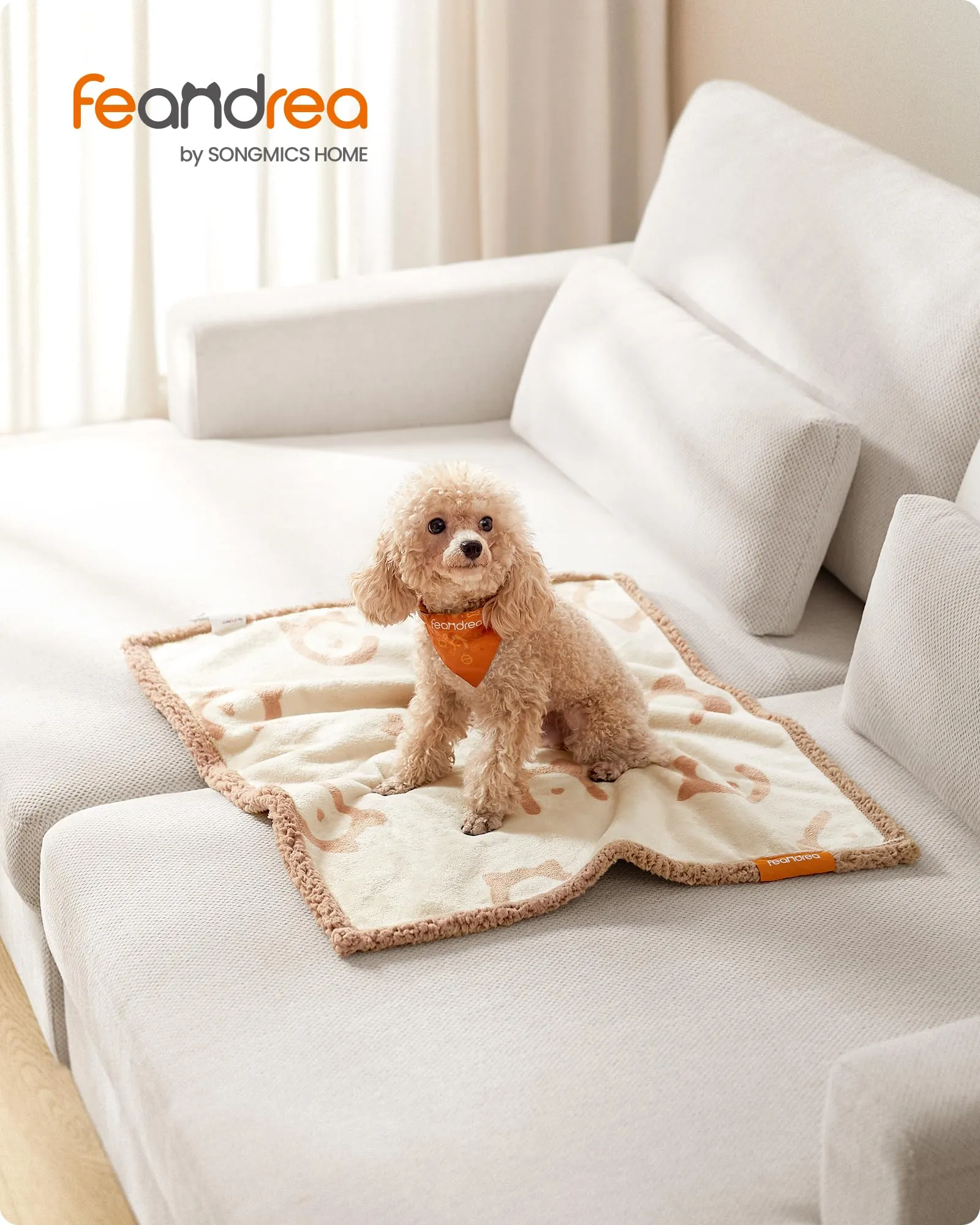 Feandrea Coperta Impermeabile per Cani in Sherpa, S, 73 x 63 cm - immagine 2