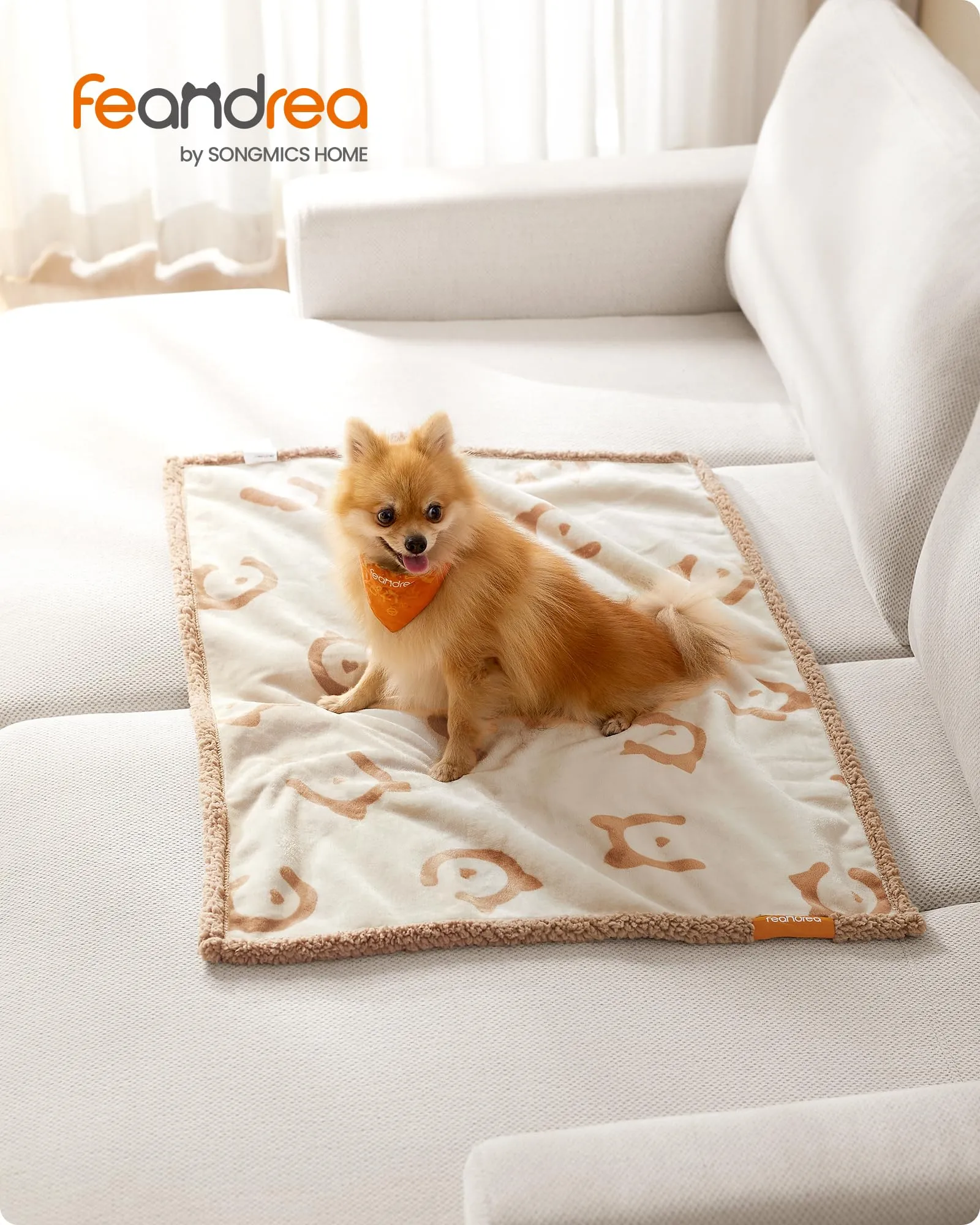 Feandrea Coperta Impermeabile per Cani, in Sherpa, M, 101 x 73 cm - immagine 2