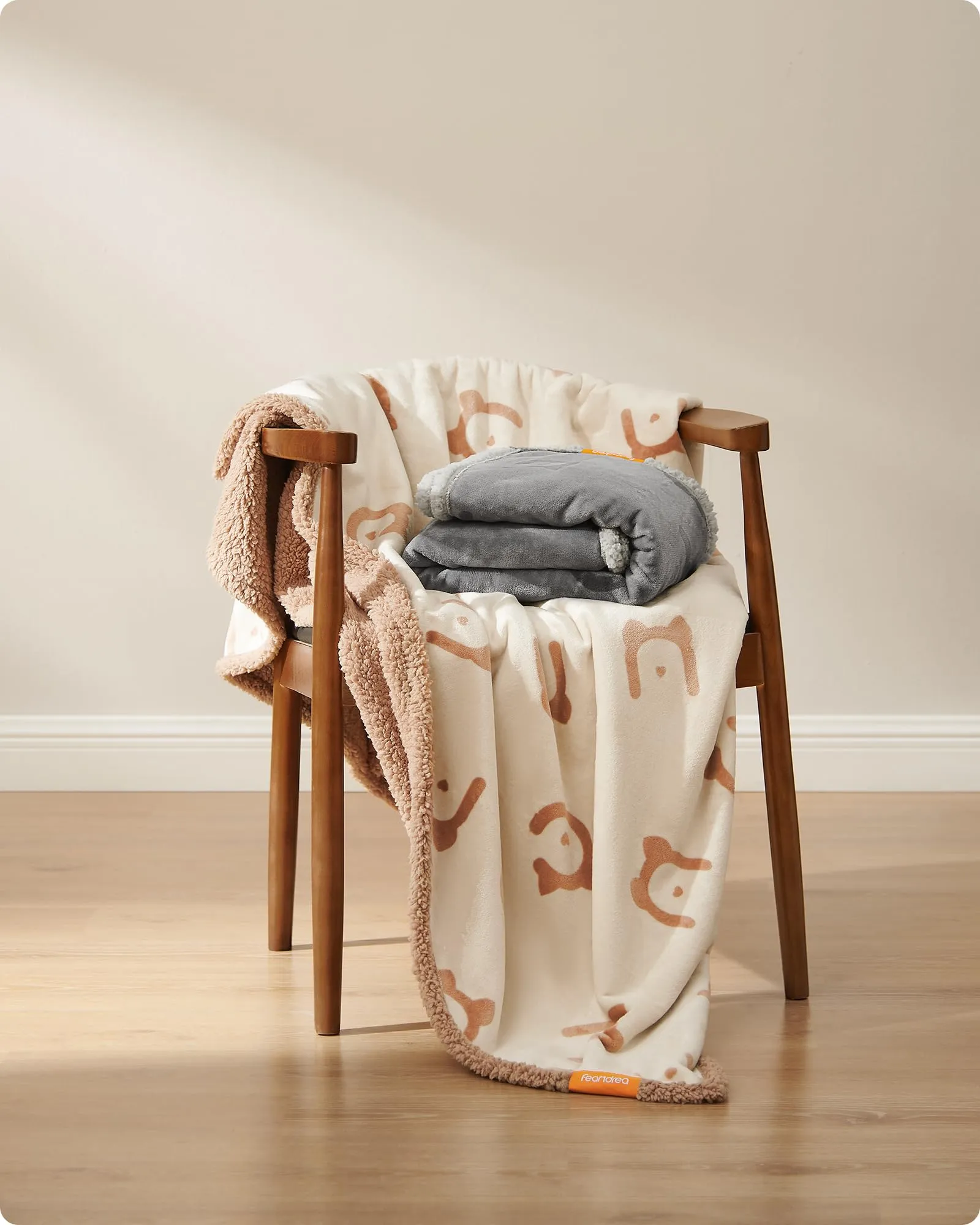Feandrea Coperta Impermeabile per Cani e Gatti in Sherpa e Flanella, XXL 203 x 152 cm, Beige PPB080K01 - immagine 6
