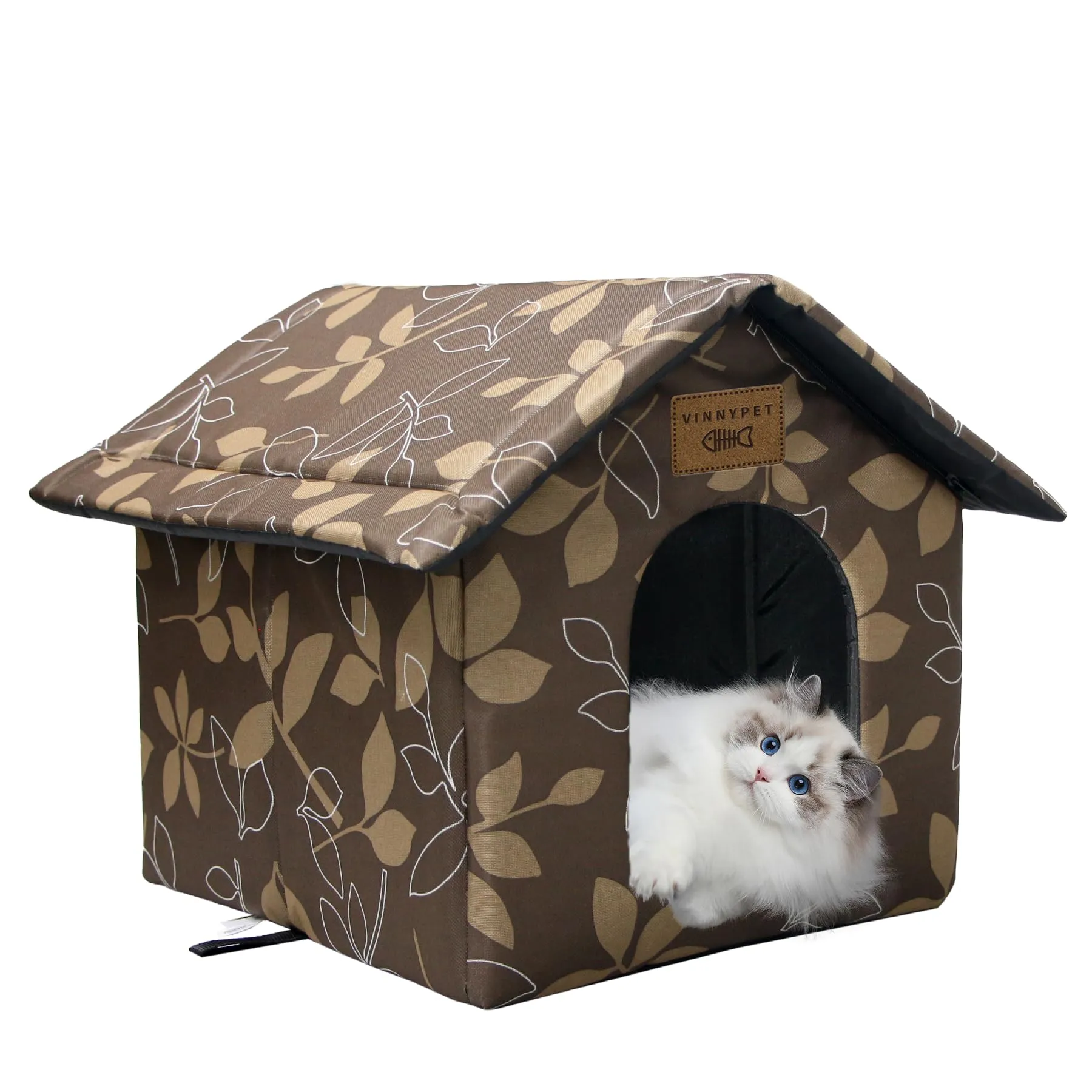 Vinnypet Casetta per Gatti da Esterno Impermeabile con Cuscino, 45x40x45cm - immagine 1