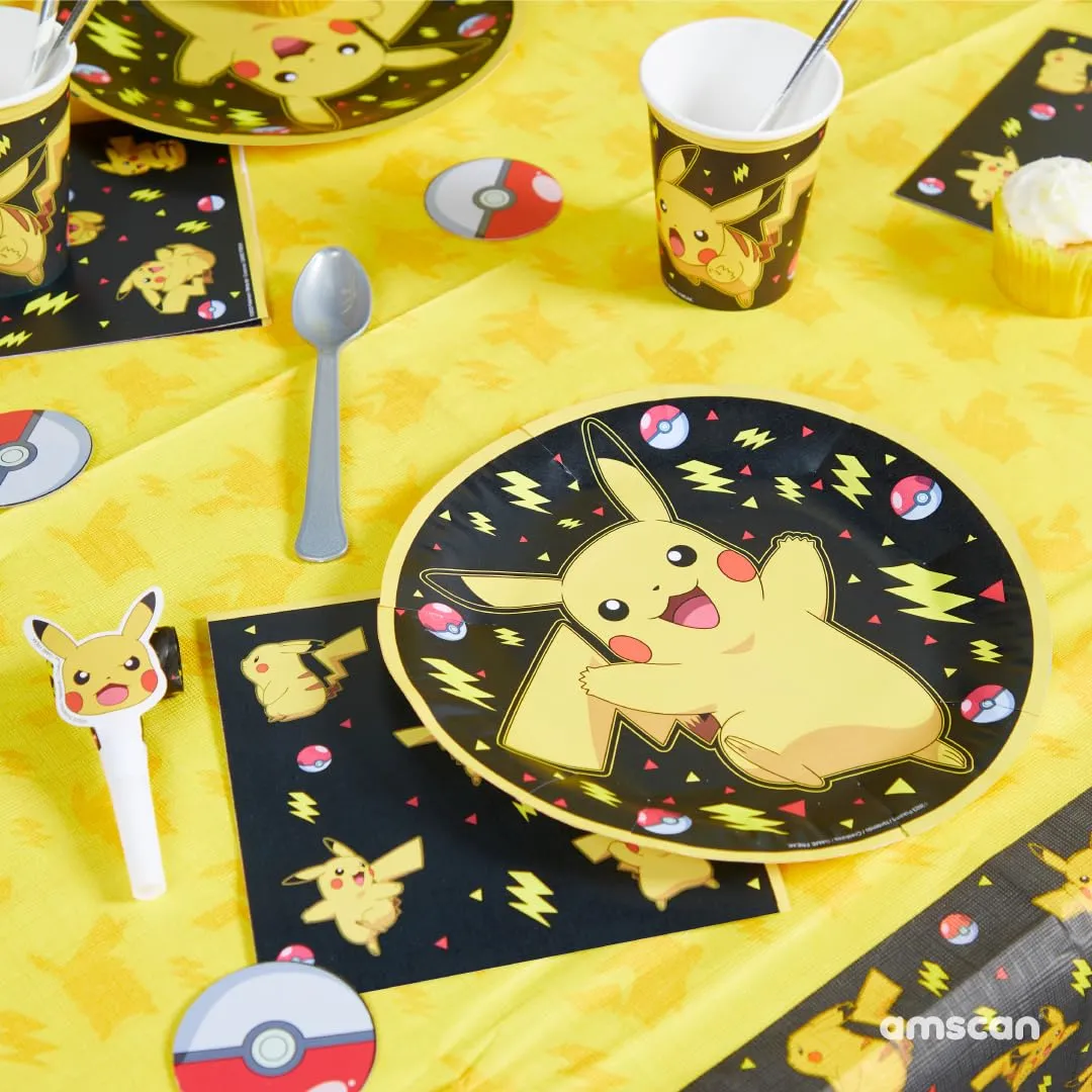 Amscan Piatti di carta per feste di compleanno per bambini Pokémon 9917104-66, confezione da 8 - immagine 2