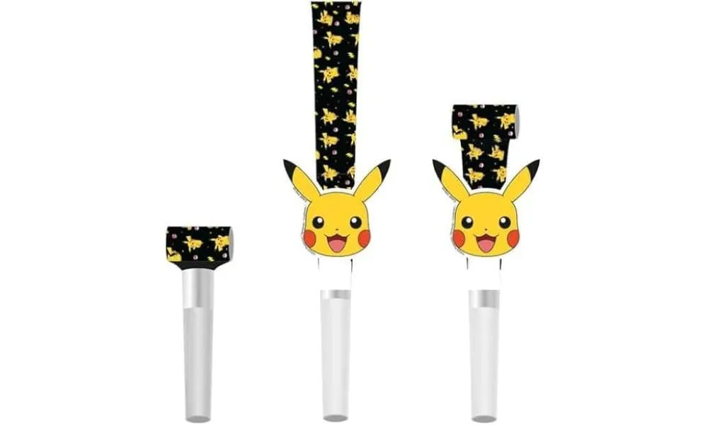 Amscan 9917122 - Pokémon Festa di compleanno per bambini Pikachu Noisemakers - Confezione da 8 - immagine 1
