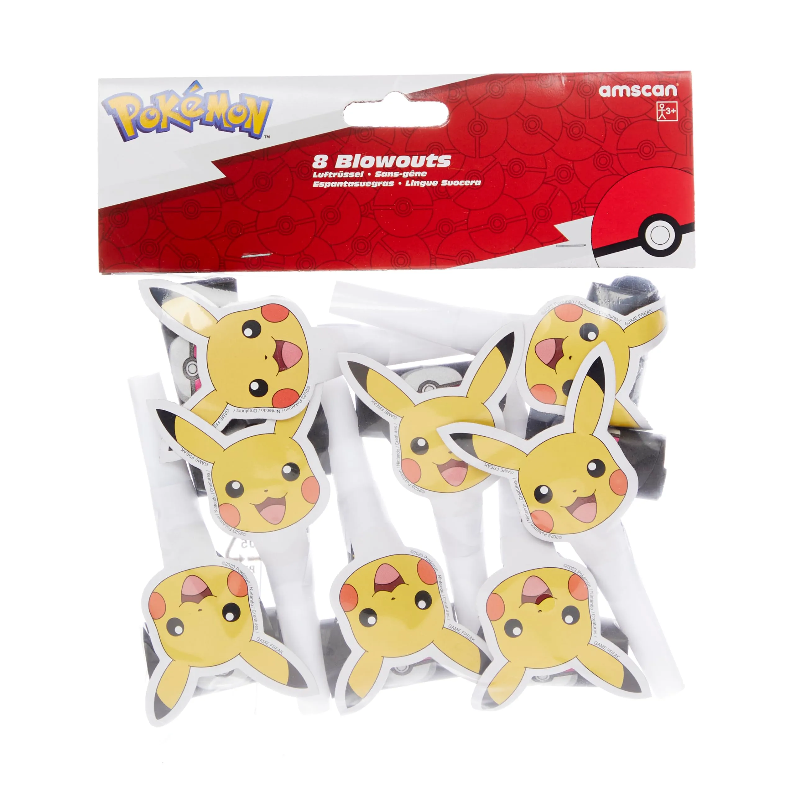 Amscan 9917122 - Pokémon Festa di compleanno per bambini Pikachu Noisemakers - Confezione da 8 - immagine 4
