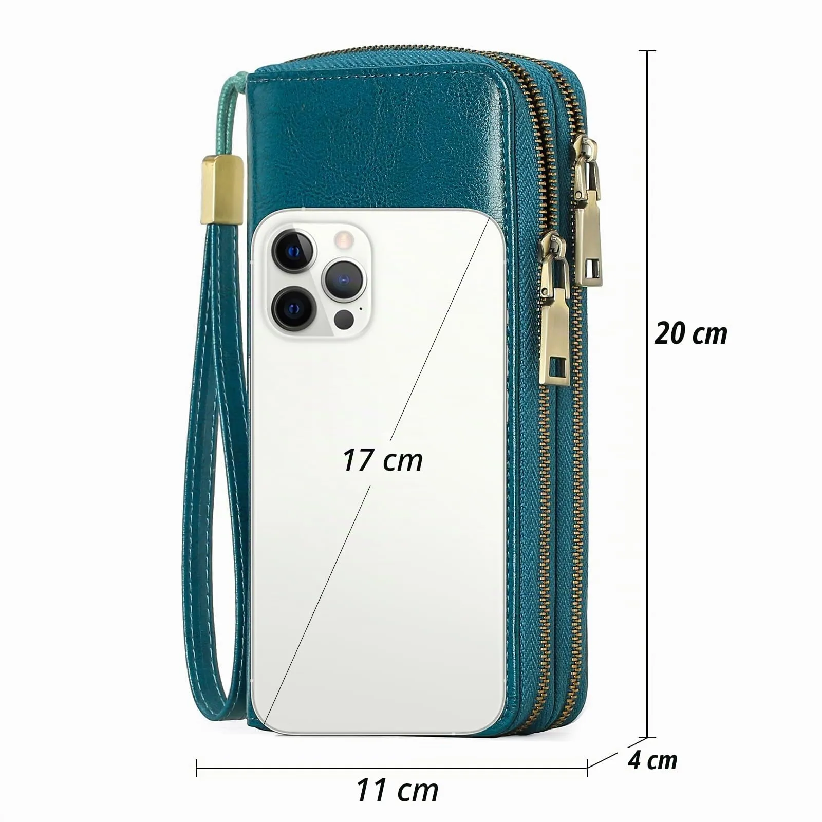GAEKEAO Portafoglio Donna Grande in Pelle Vegan con Blocco RFID e Doppia Cerniera - immagine 5