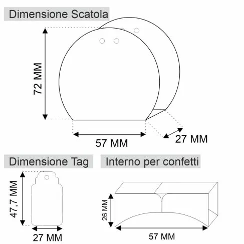 Ferdinando Famà Scatoline Portaconfetti Nascita Semicerchio Nuvola Rosa - 24 Scatoline + 24 Tag - immagine 2