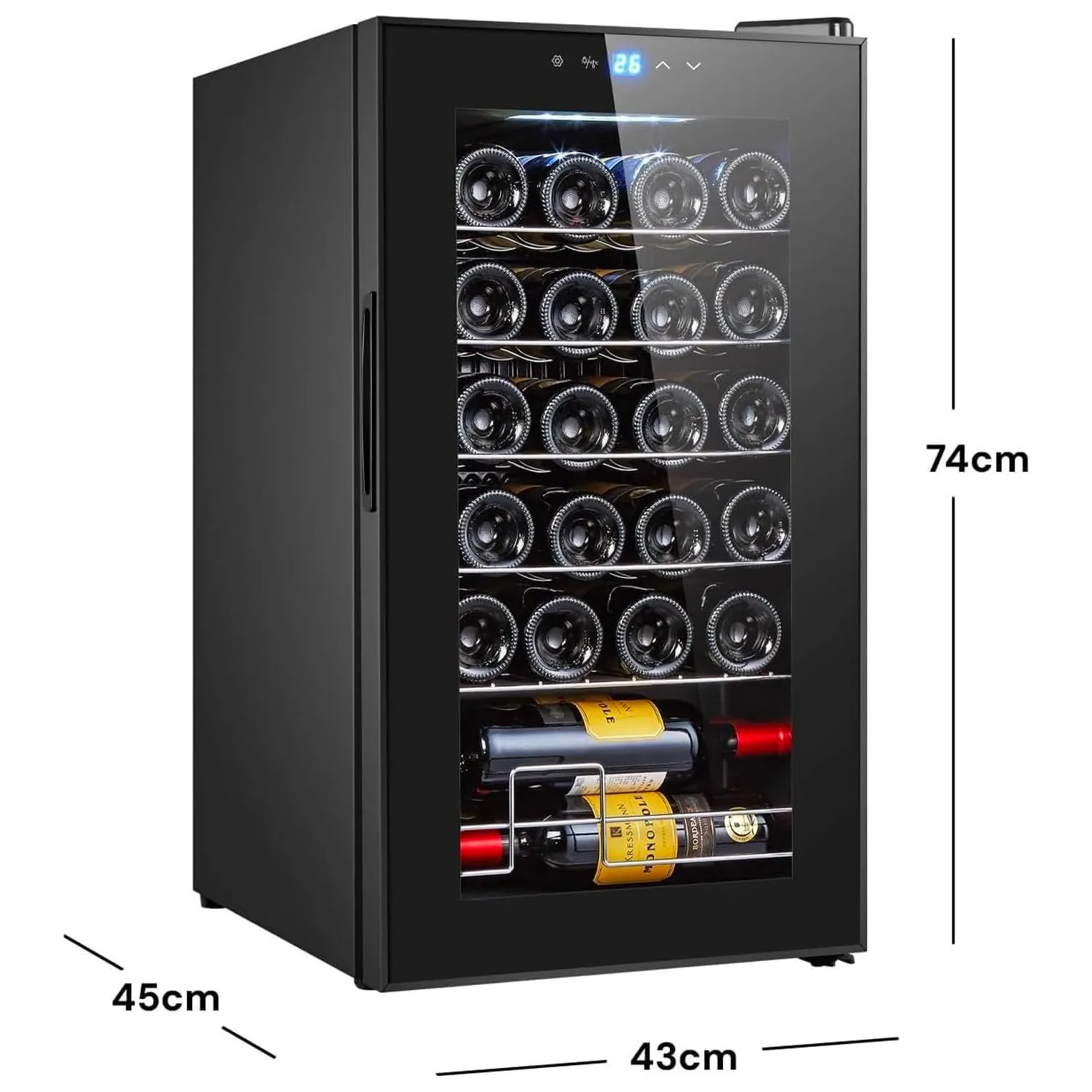 Wintem Cantinetta Vino 24 Bottiglie 70L a Compressore, Temperatura 5-18°C - immagine 6