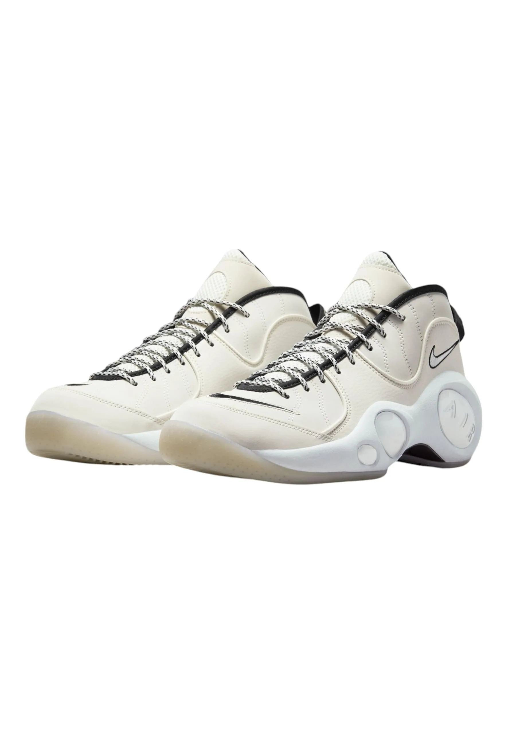 NIKE Sportswear - Sneakers Air Zoom Flight 95 in Pelle, Bianco-Nero-Argento-Sabbia (8.5) - immagine 2