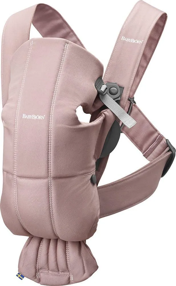 BabyBjörn Marsupio Mini, Tessuto, Rosa polvere - immagine 1